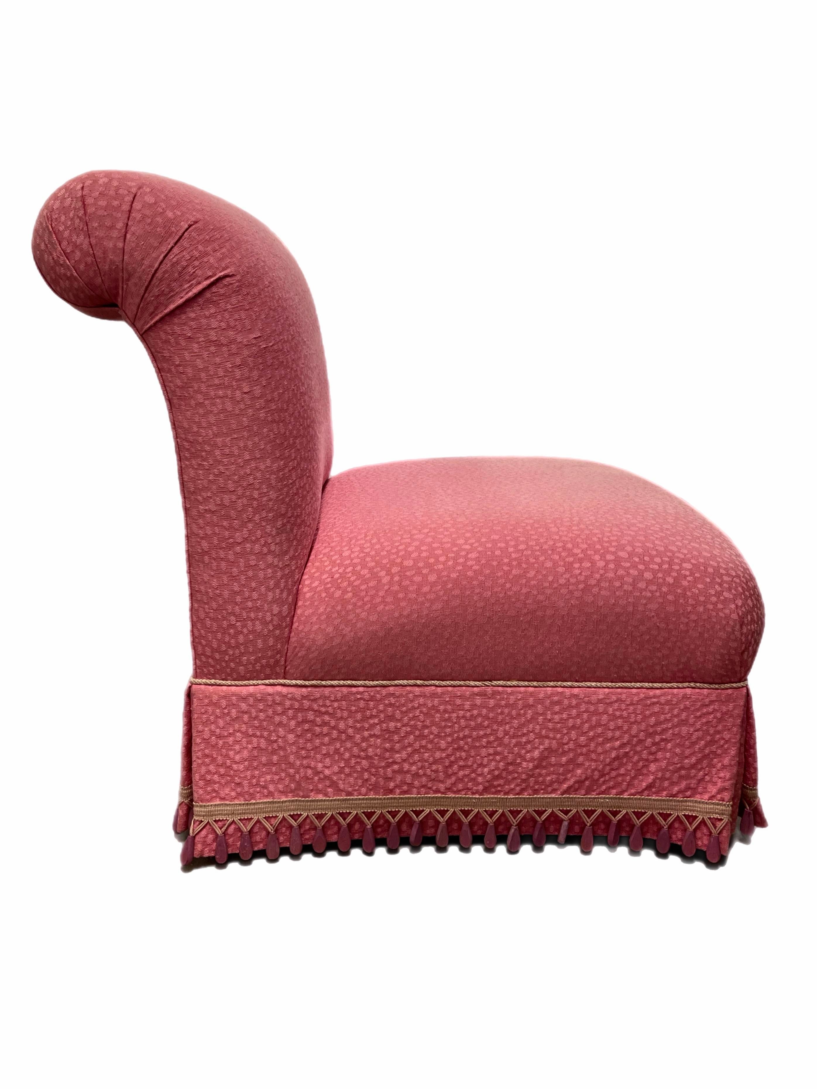 Custom Pink Slipper Chair Chairish