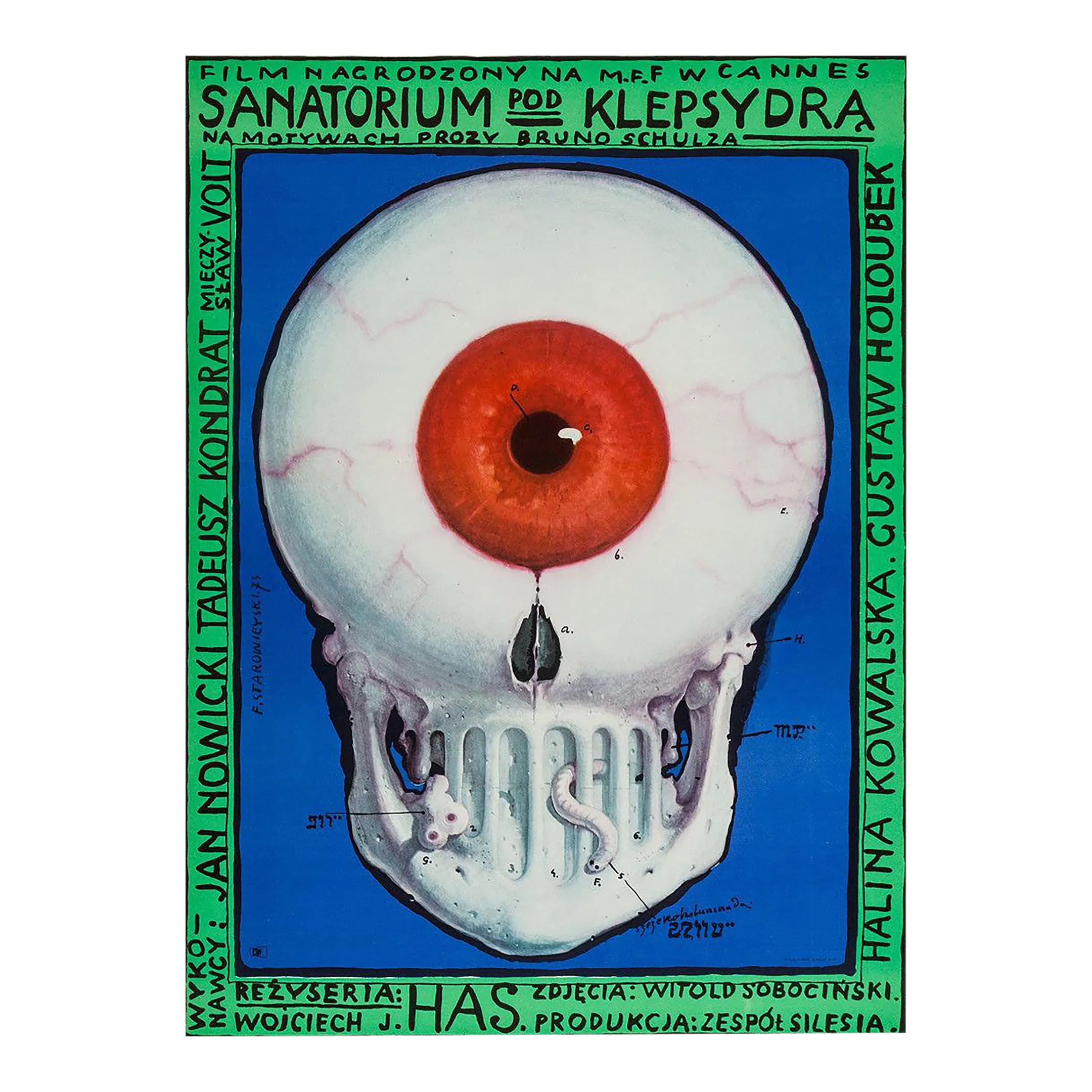 1973 Polish Contemporary Movie Poster, Iluminacja, Head & Eyeball - Starowieyski