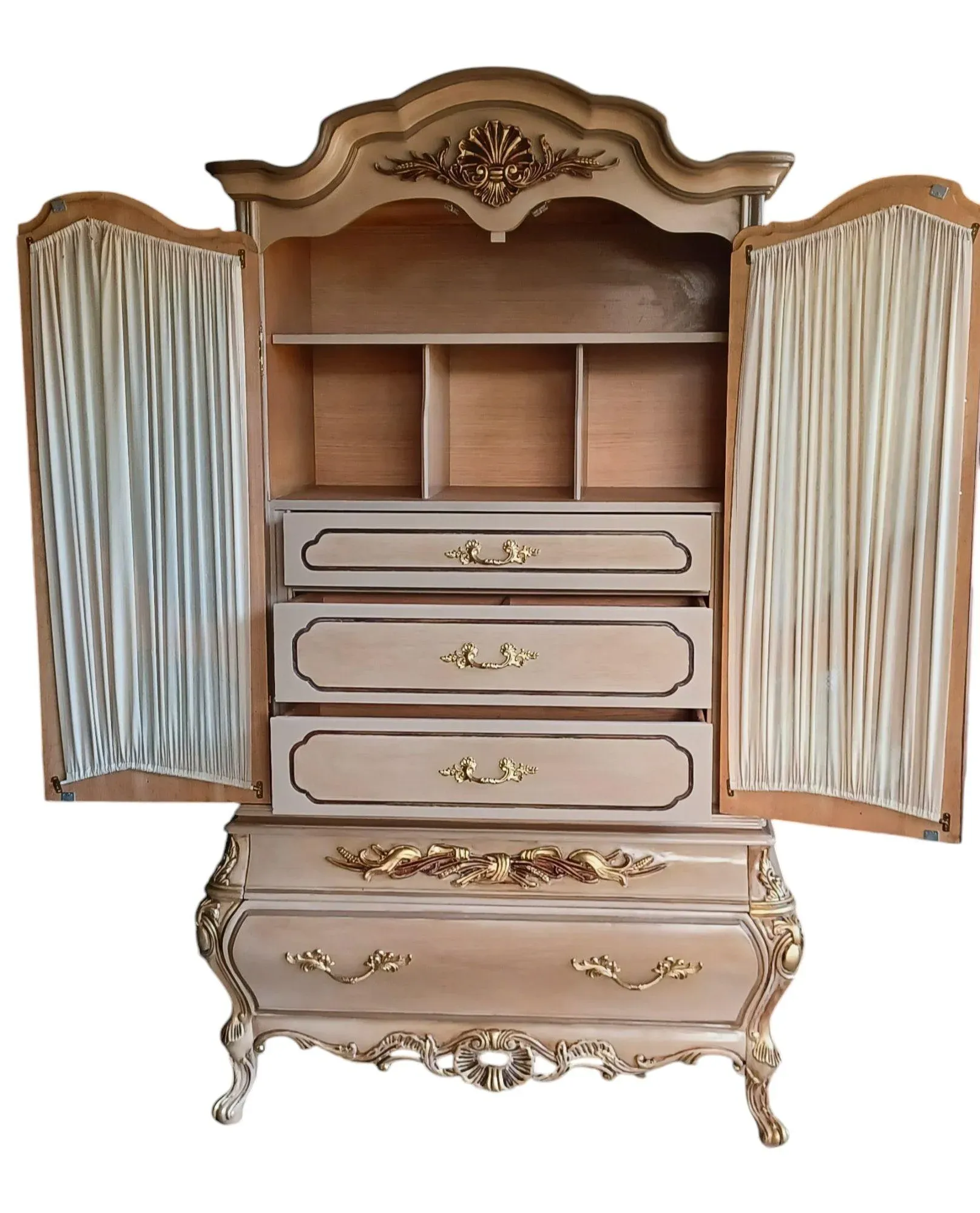 1960s Hollywood Regence Armoire by Glen Traditions | Chairish