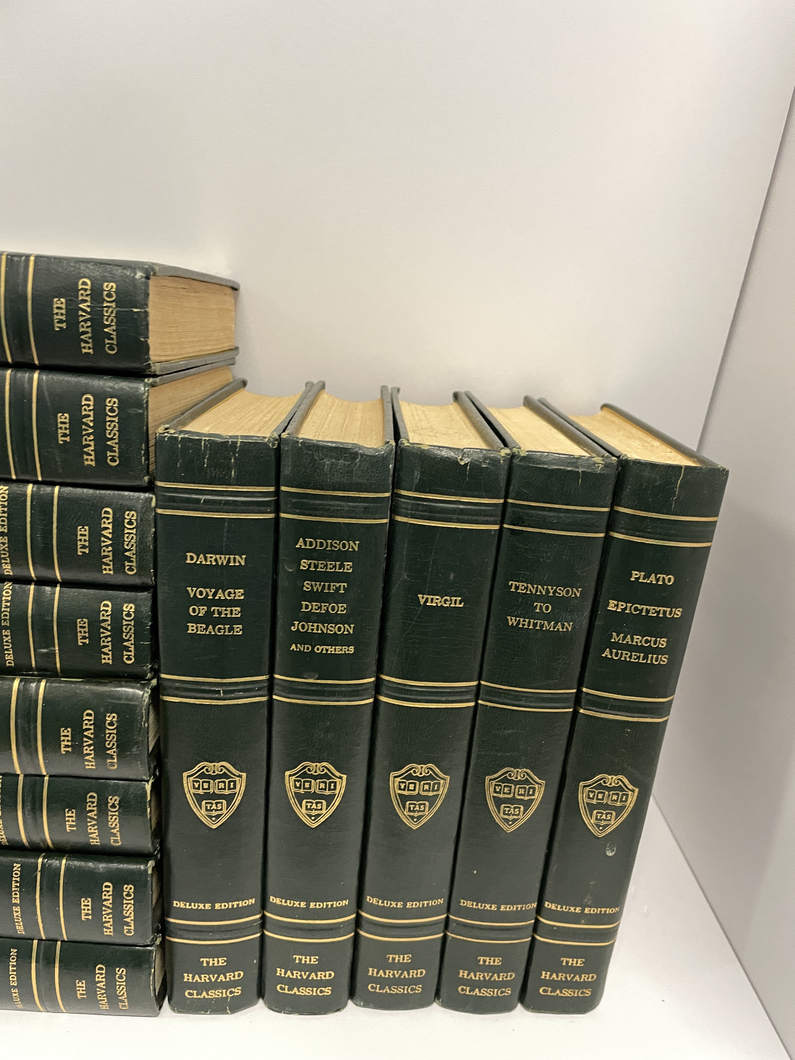 1969 Harvard Classics Leather Bound Books - Set of Thirteen