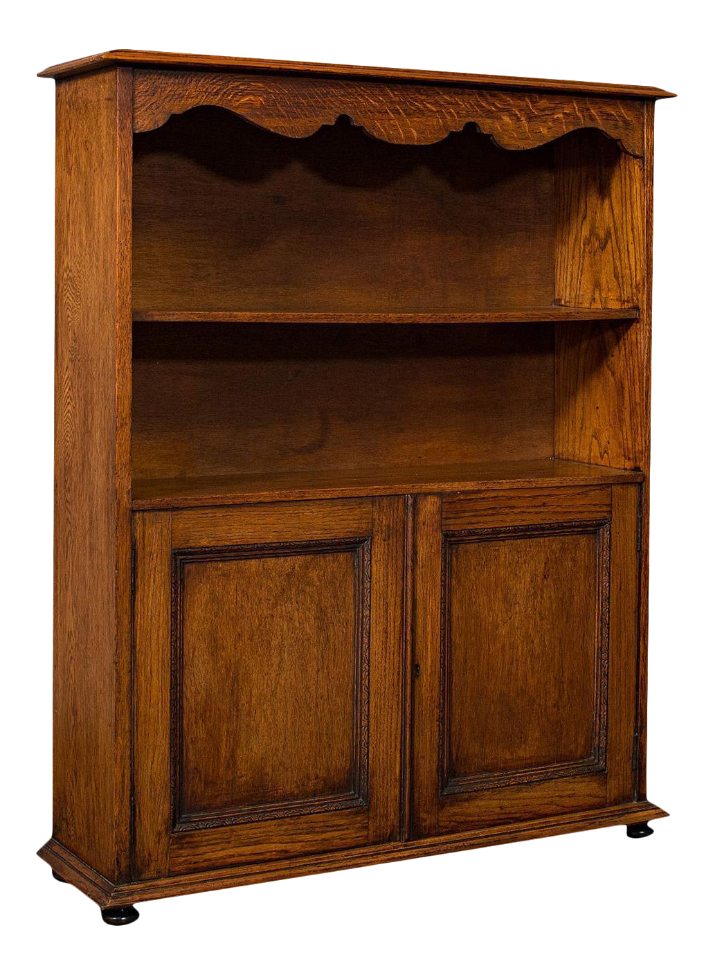 C. 1910 Edwardian English Oak Antique Headmaster's Office Bookcase