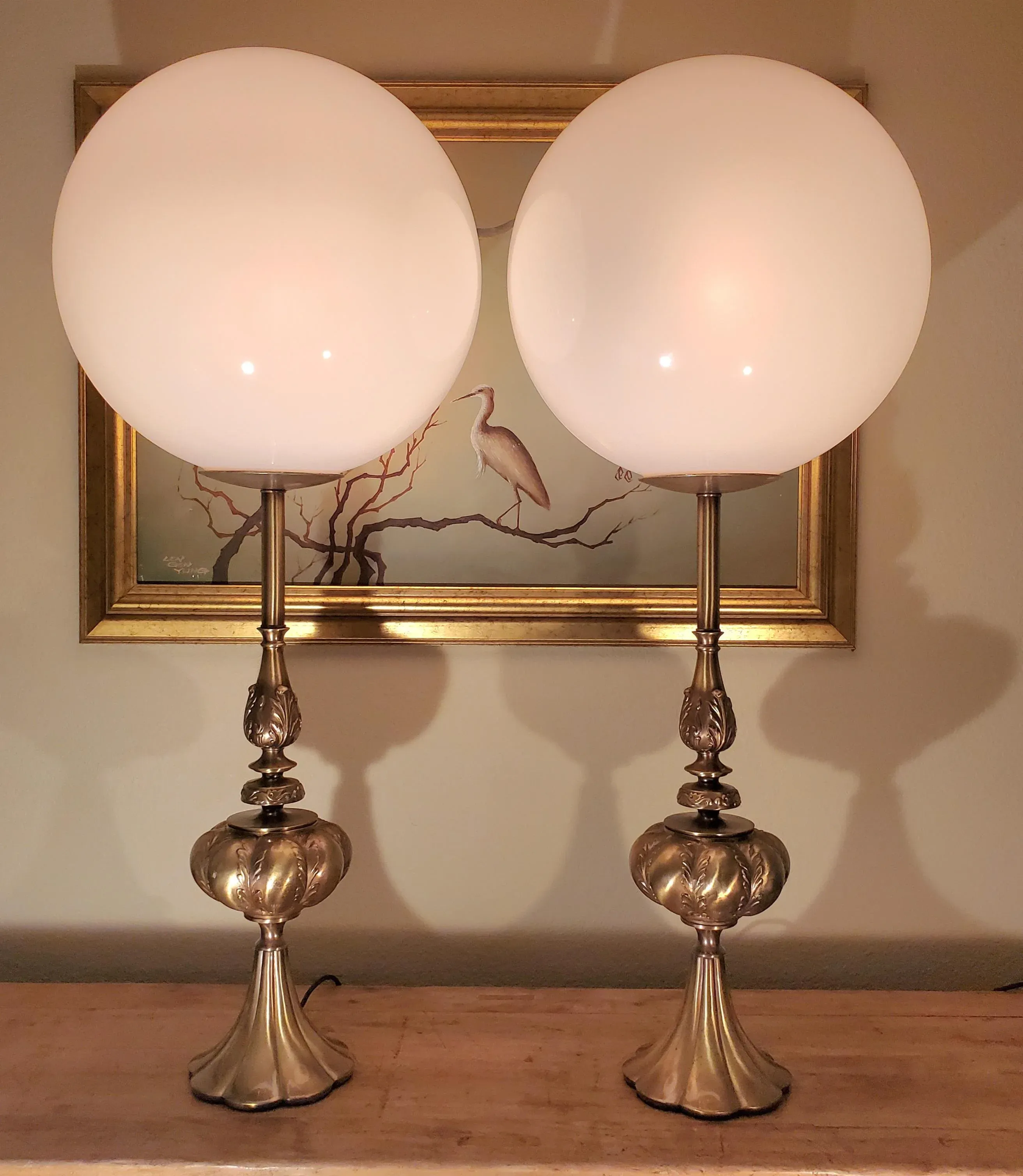 Pair of Vintage Hollywood Regency 1950's Rembrandt Tall