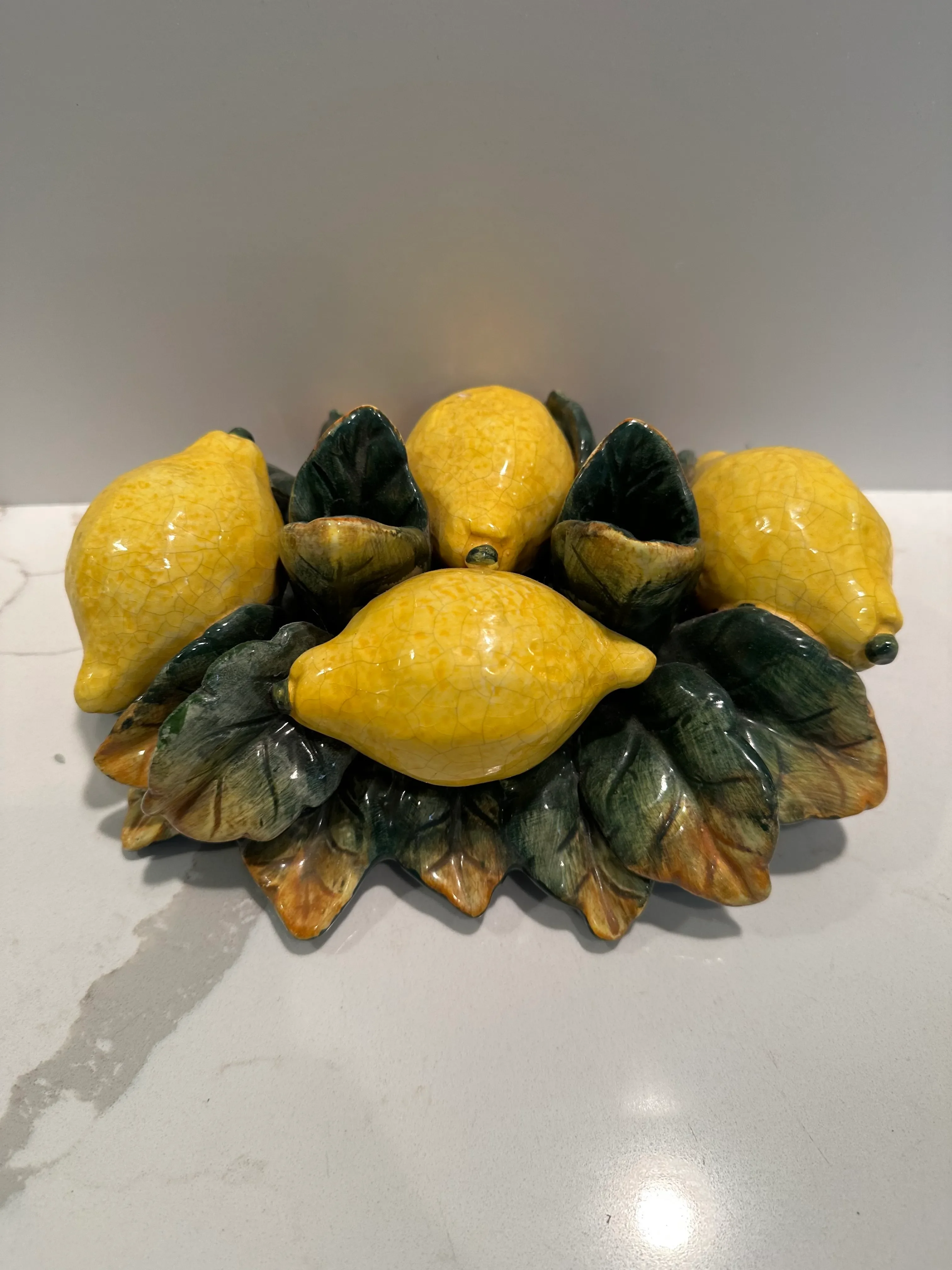 ヴィンテージ レモン キャンドルホルダー Vintage Ceramic Lemon Candle Holder | Chairish