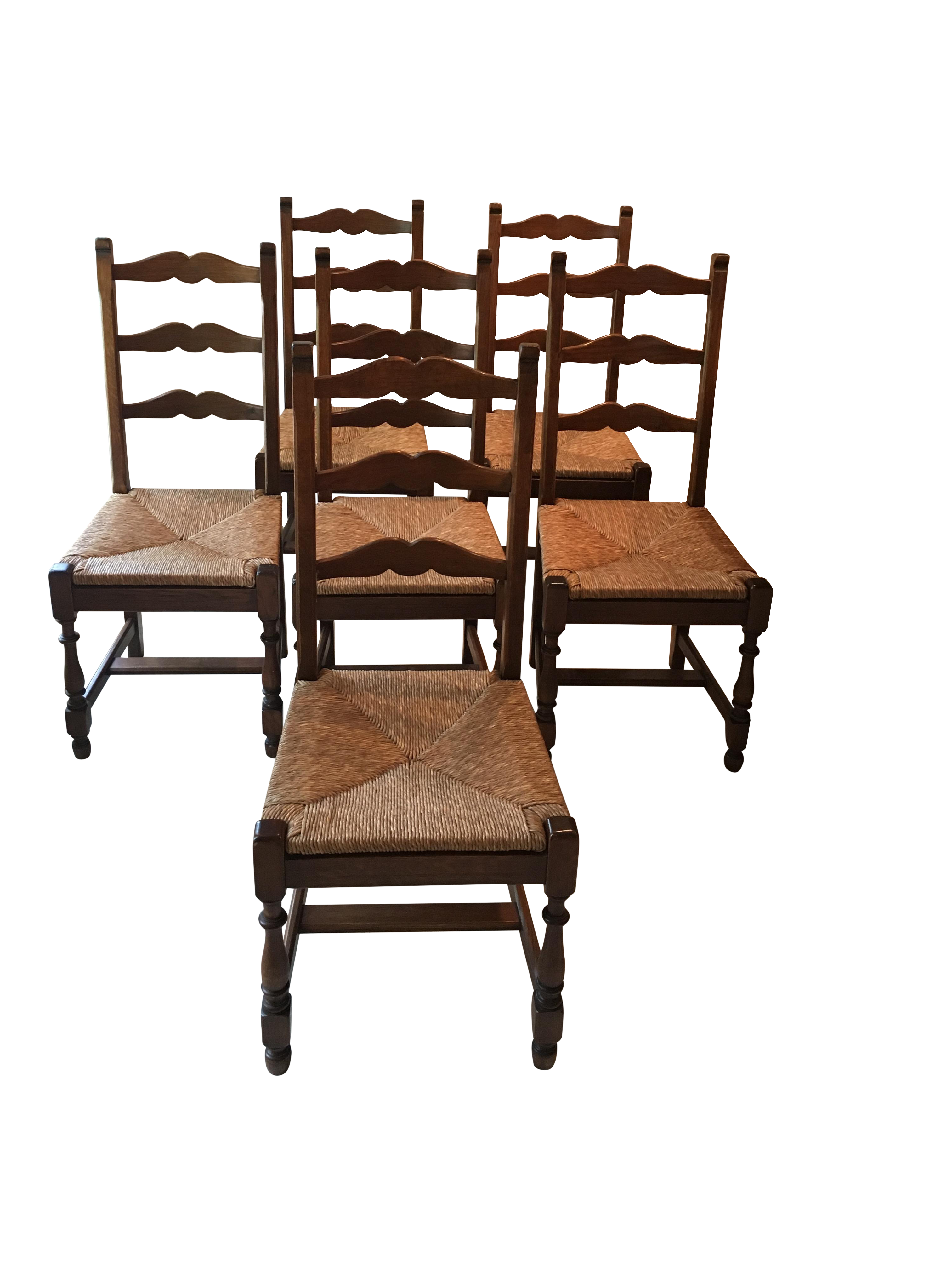 Antique Ladder Back Chairs Set of 6 Chairish