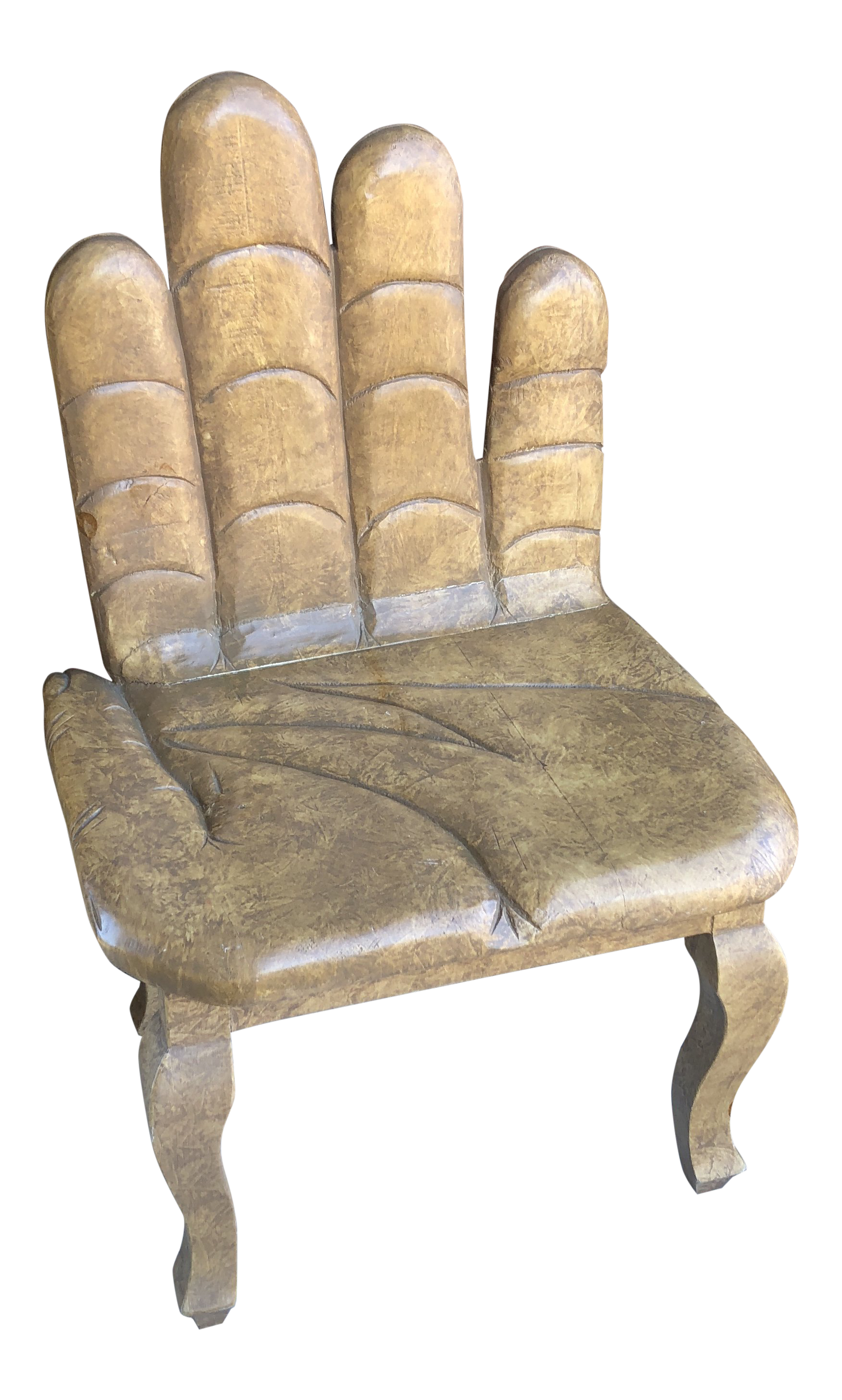 1980s Vintage Wooden Hand Carved One Of A Kind Accent Hand Chair