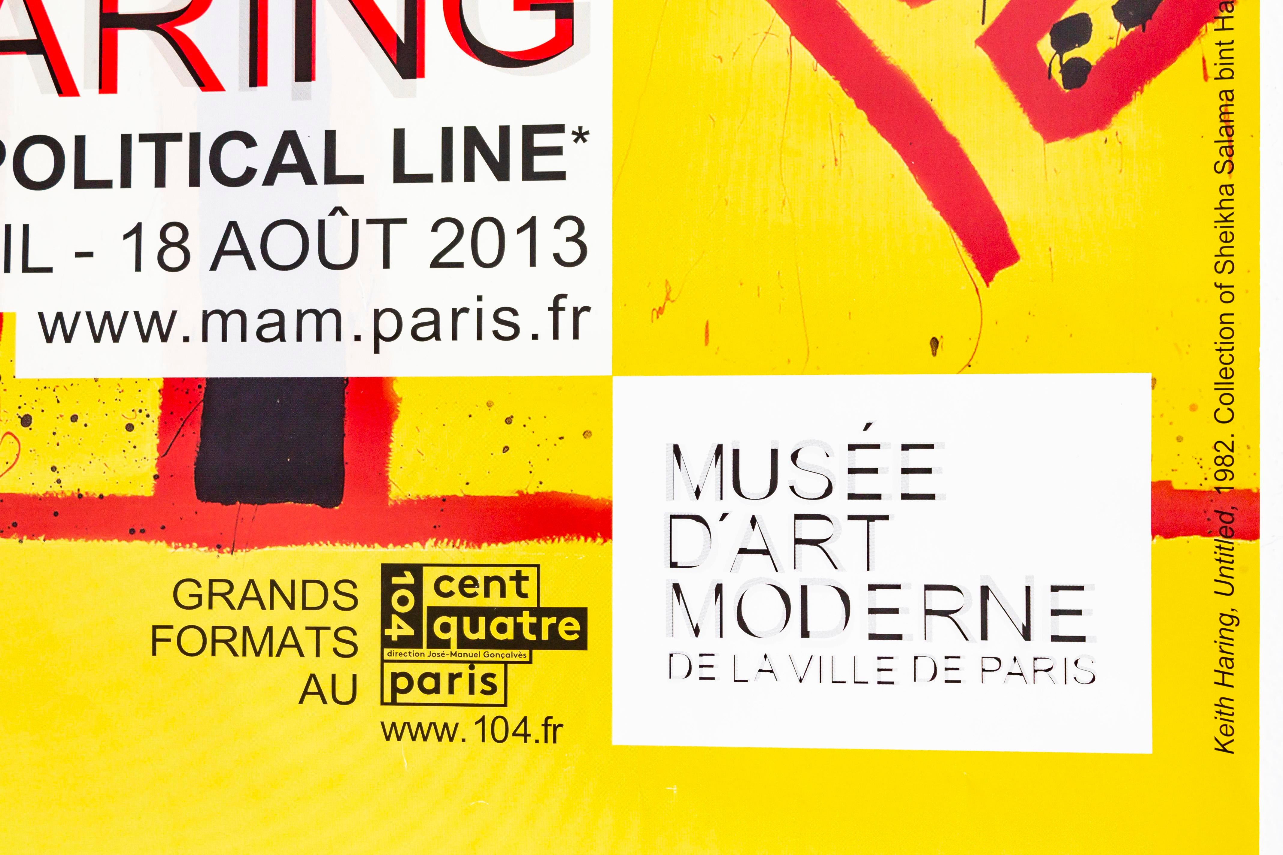 2013 Original Keith Haring Poster, Political Line, Musee d