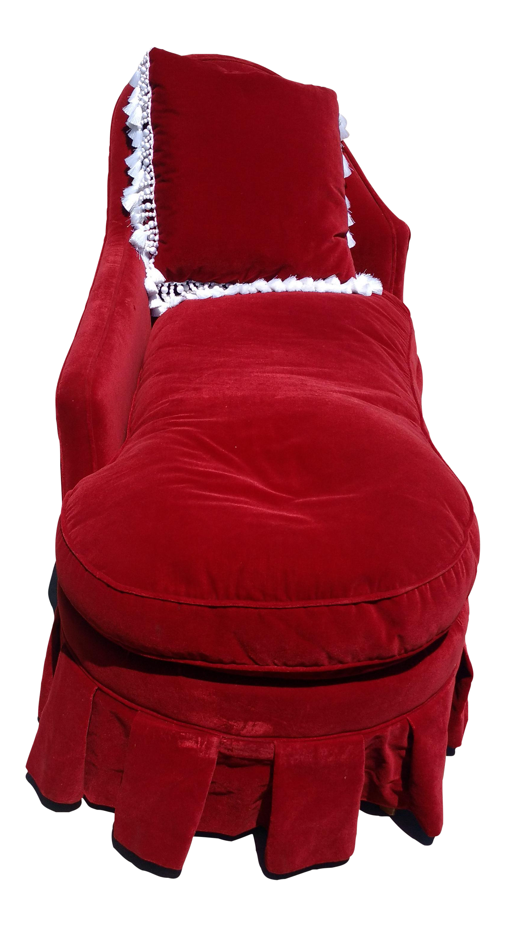 Antique Red Velvet Chaise Lounge Chairish