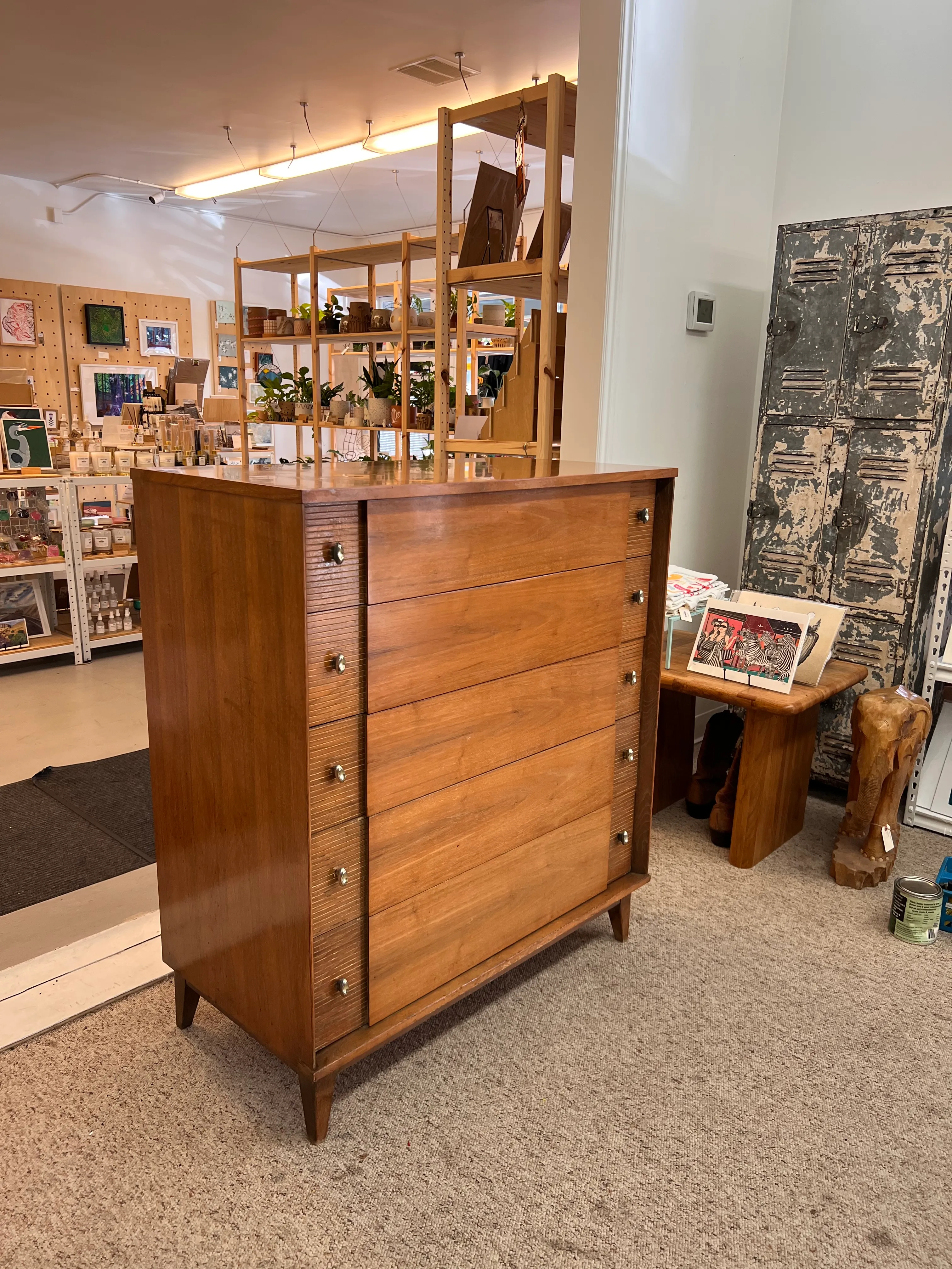 original mid century modern dresser Mid Century Modern Three-Drawer Low Dresser w/ Original Mirror by Stan