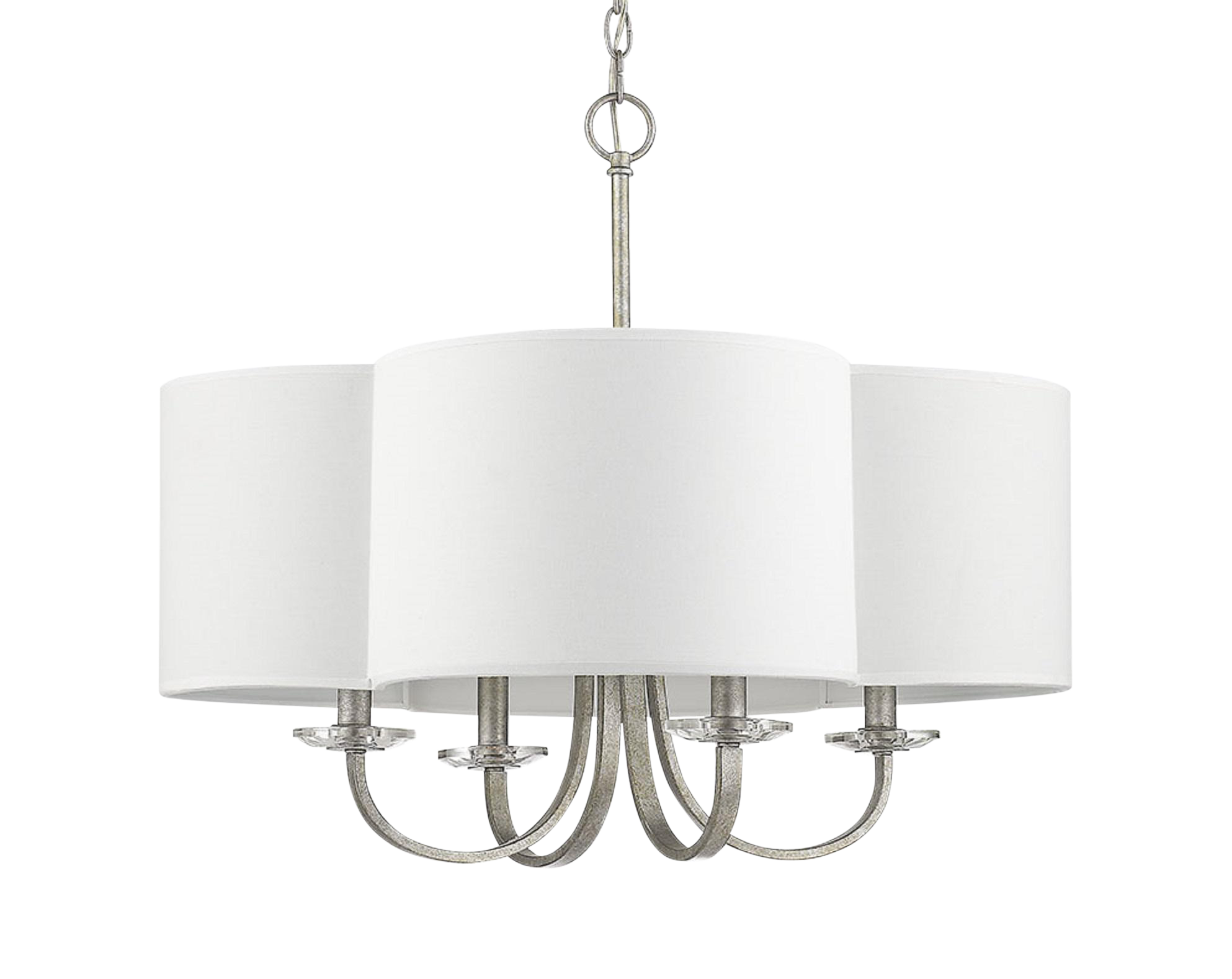The Quatrefoil 4 Light Chandelier, Aged Silver Chairish