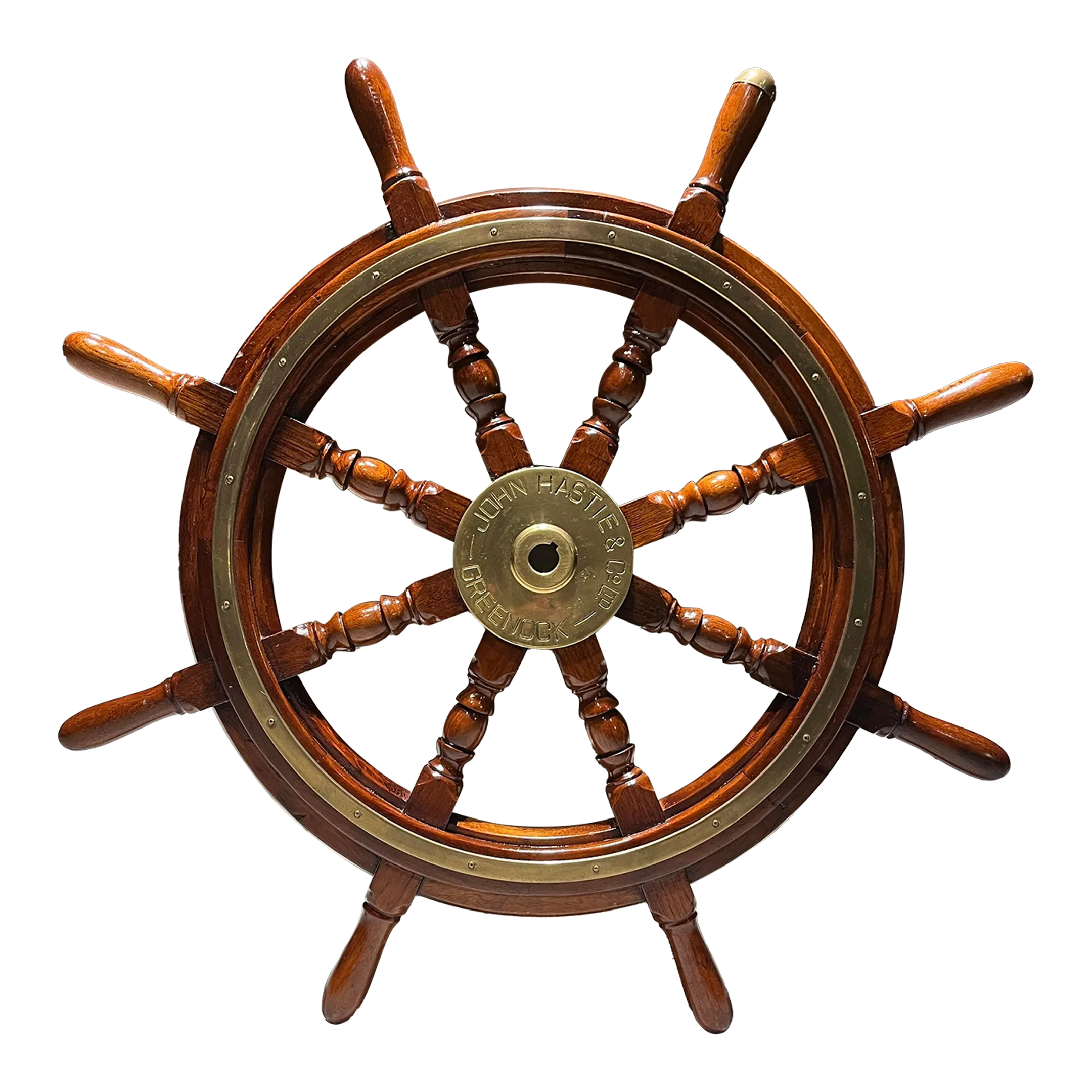 Varnished 8-Spoke Ship's Wheel From John Hastie & Co. Ltd