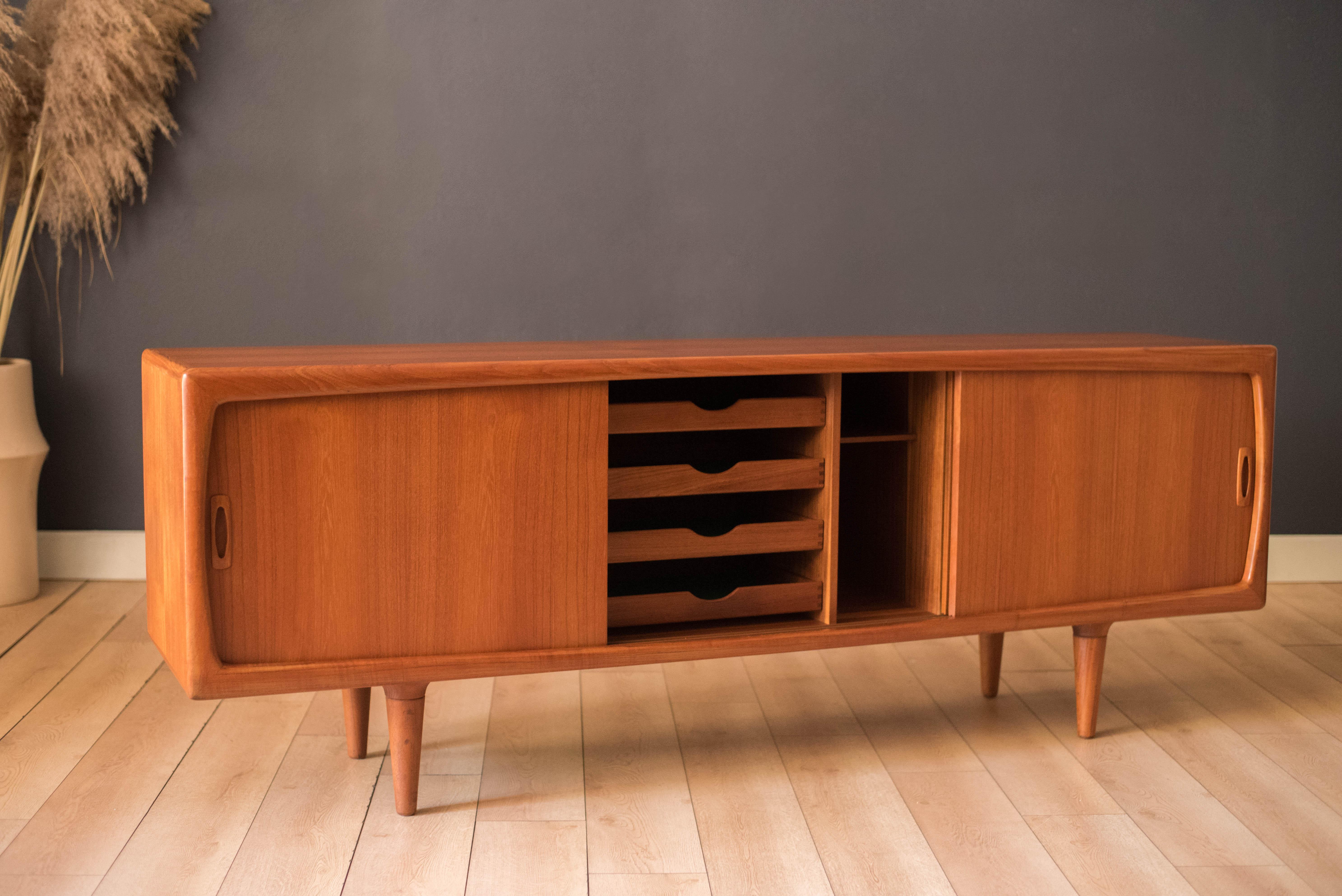 Vintage Sculptural Danish Teak h.p. Hansen Sideboard Credenza