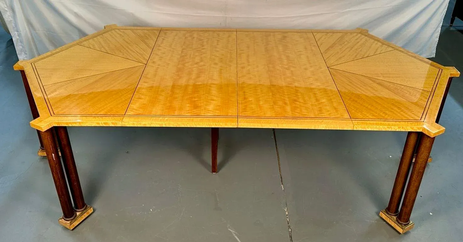 Mid-Century Modern Vladimir Kagan Dining Table, Provenance, Labeled, Two Leaves