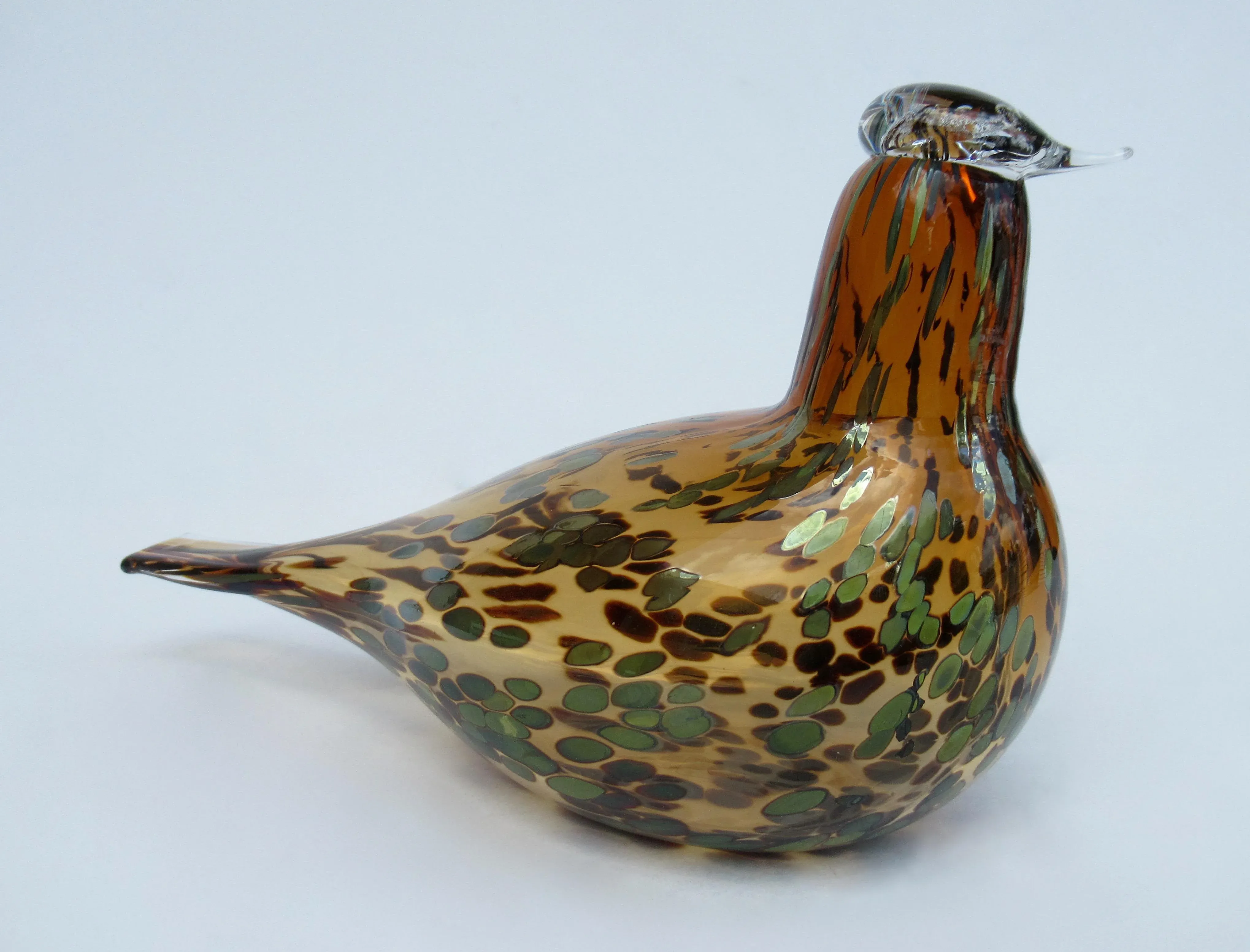 C.1994-96 Signed Oiva Toikka, for Iittala Mouth-Blown Amber Brown