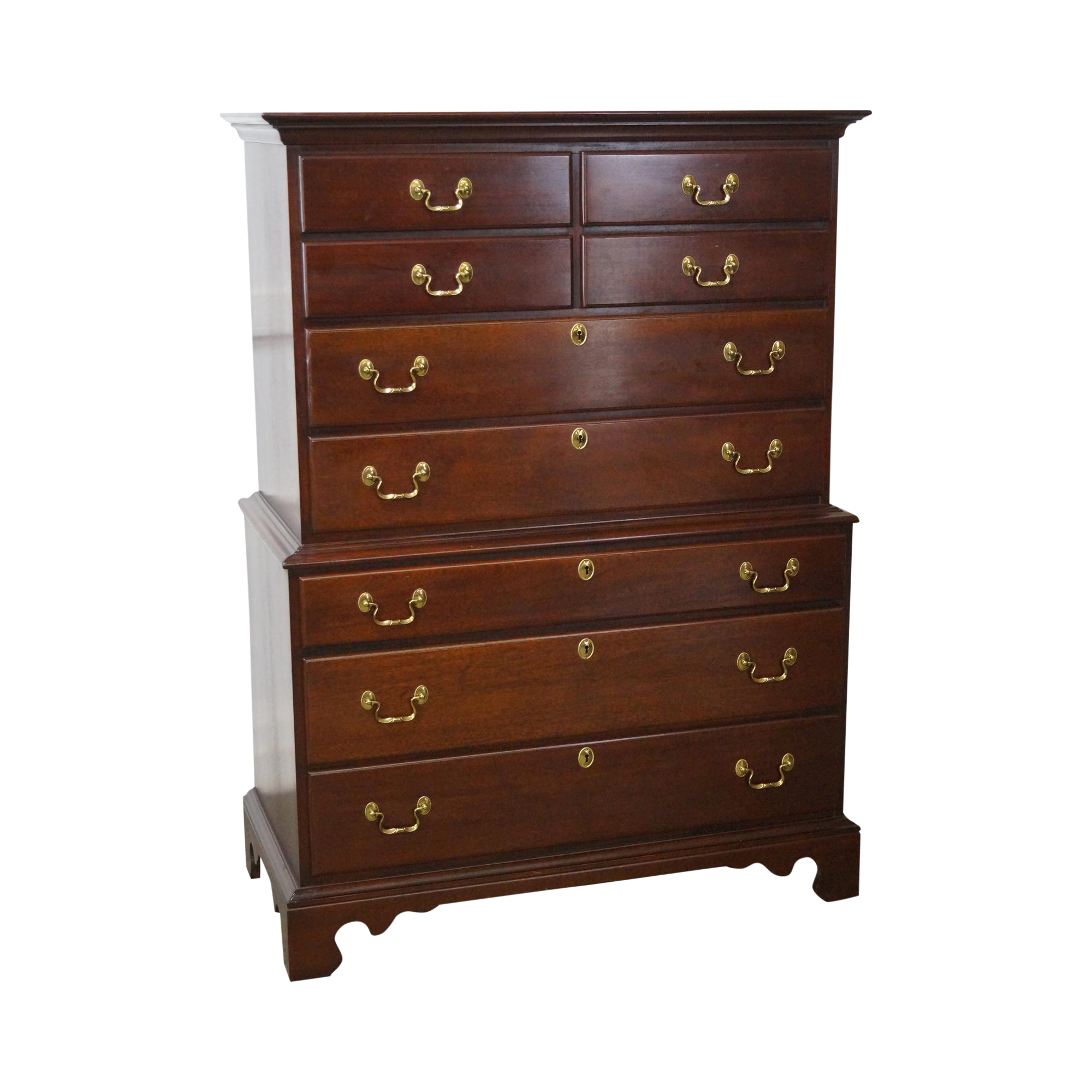 Link Taylor Solid Mahogany Chippendale Style Chest on Chest Chairish