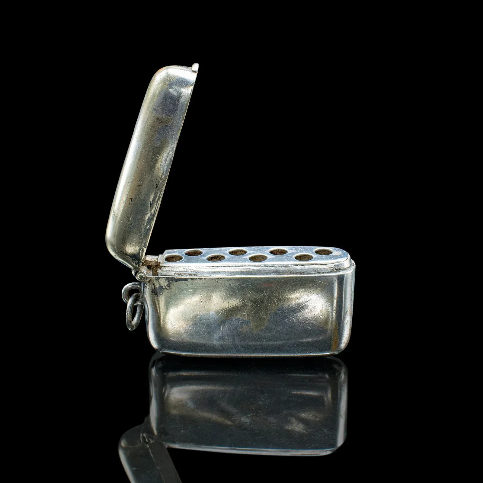 Small Antique Shooting Peg Case, English, Silver Plate, Marker Box, Victorian