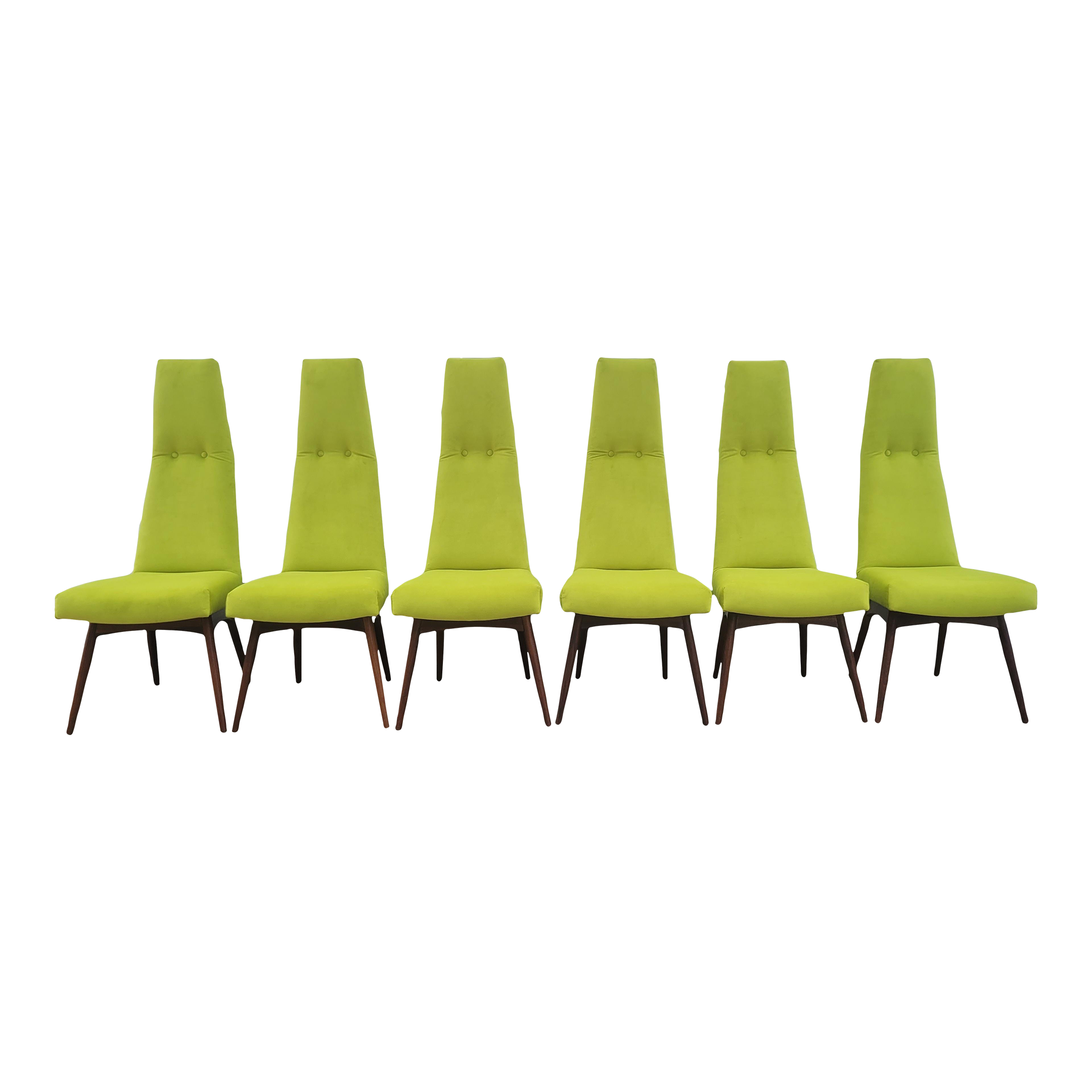 1960s Adrian Pearsall Tall High Back Dining Chairs Set of 6 Chairish