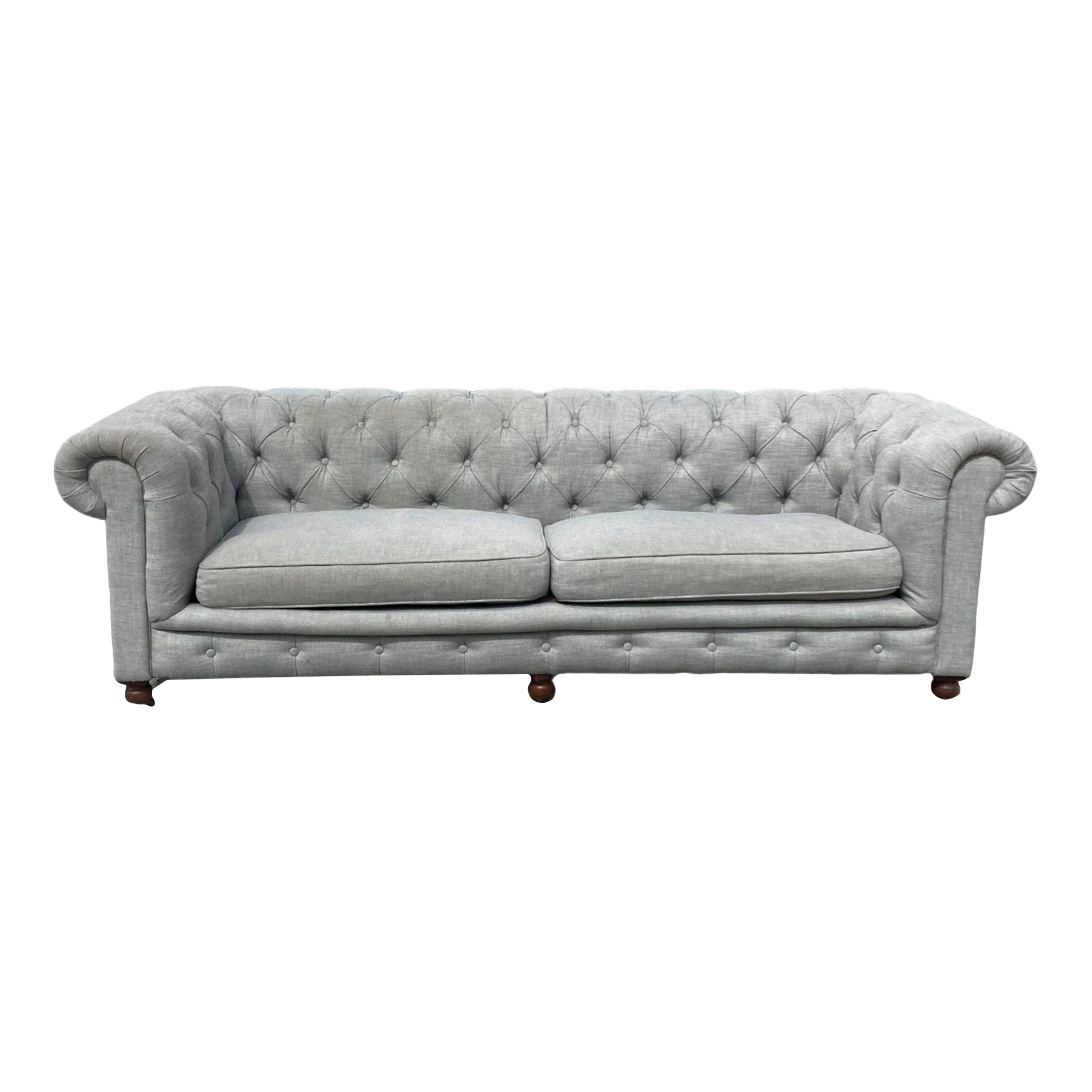 Restoration Hardware Grey Chesterfield Sofa Chairish