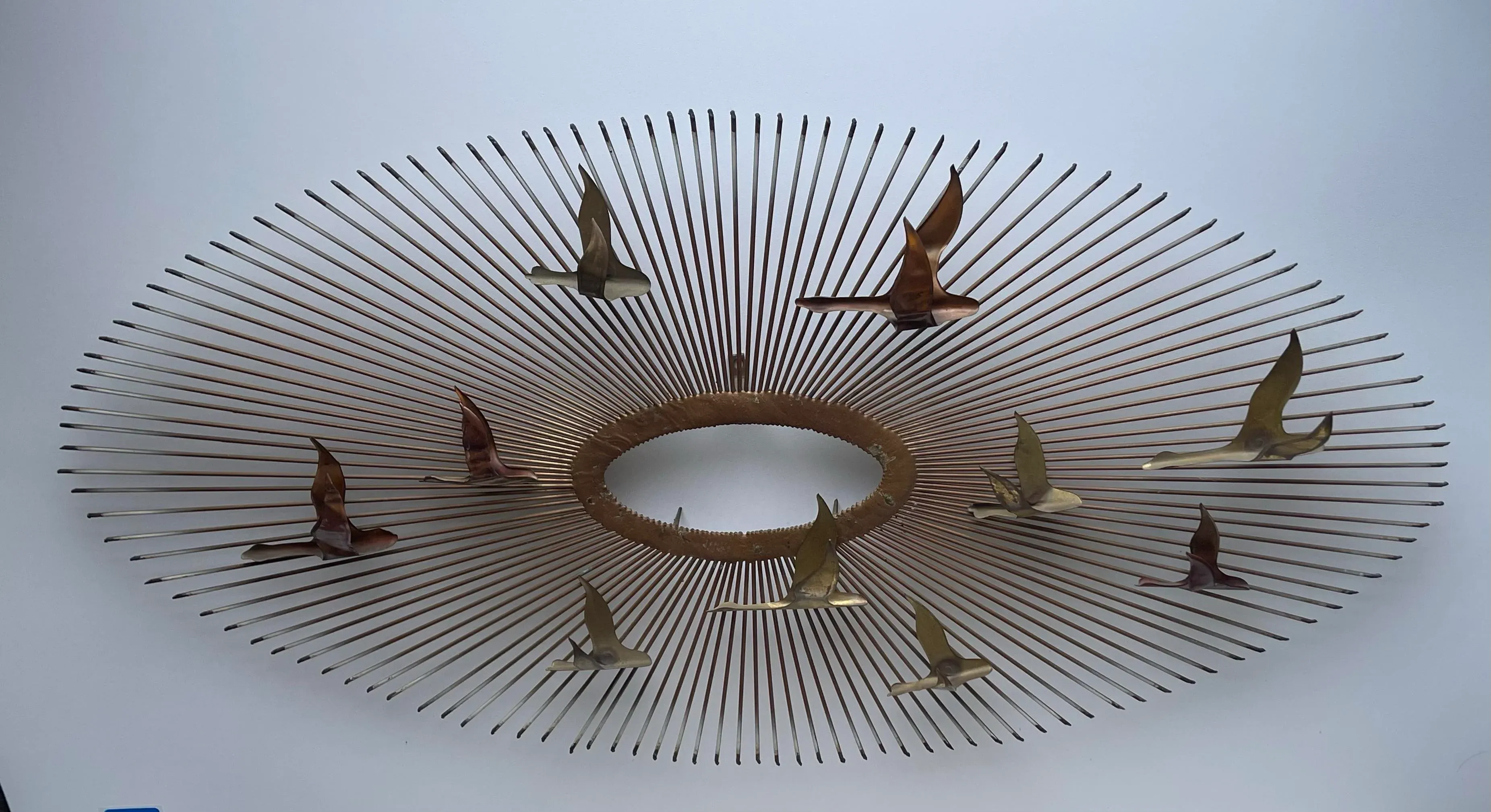 1960s Birds Over Sunburst Attributed to Curtis Jere Wall-Hanging