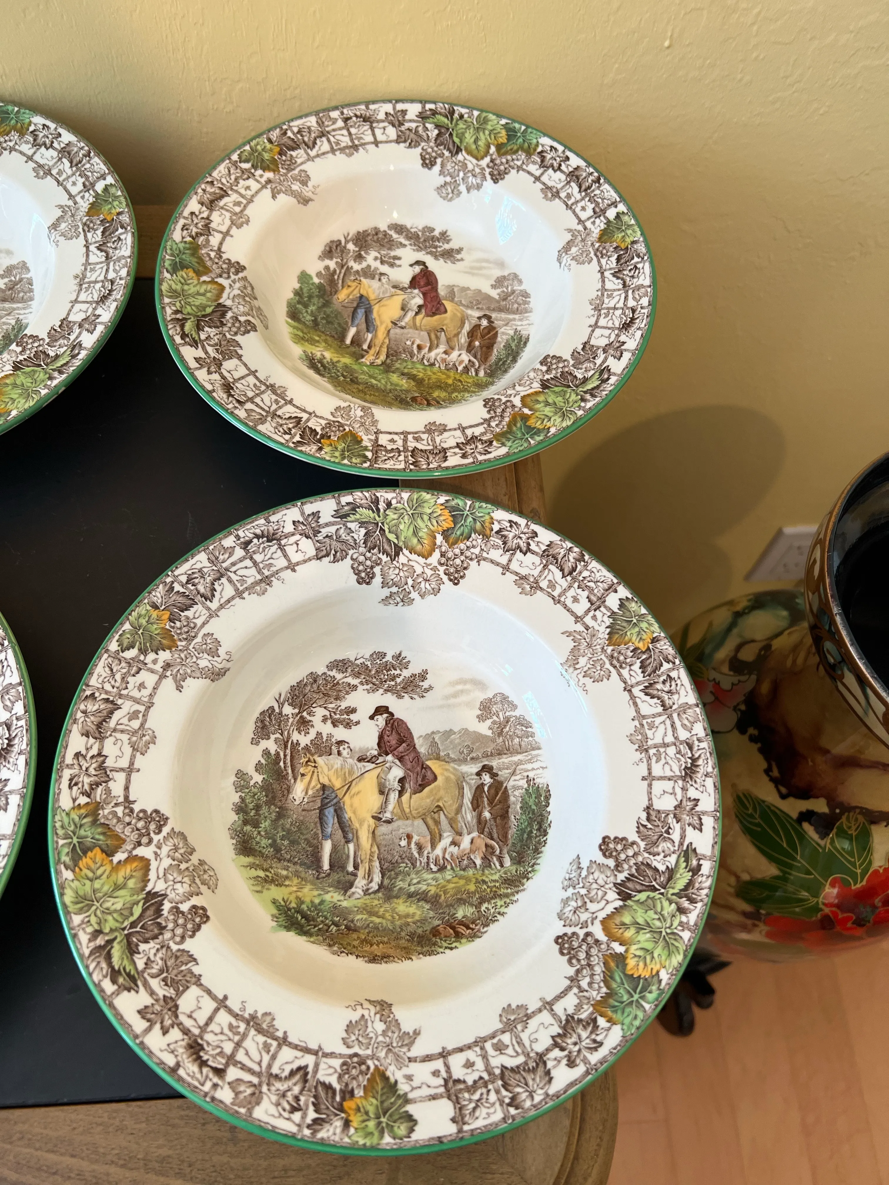 1920s Copeland Spode Imperial Spode's Byron Soup Bowls, Made in
