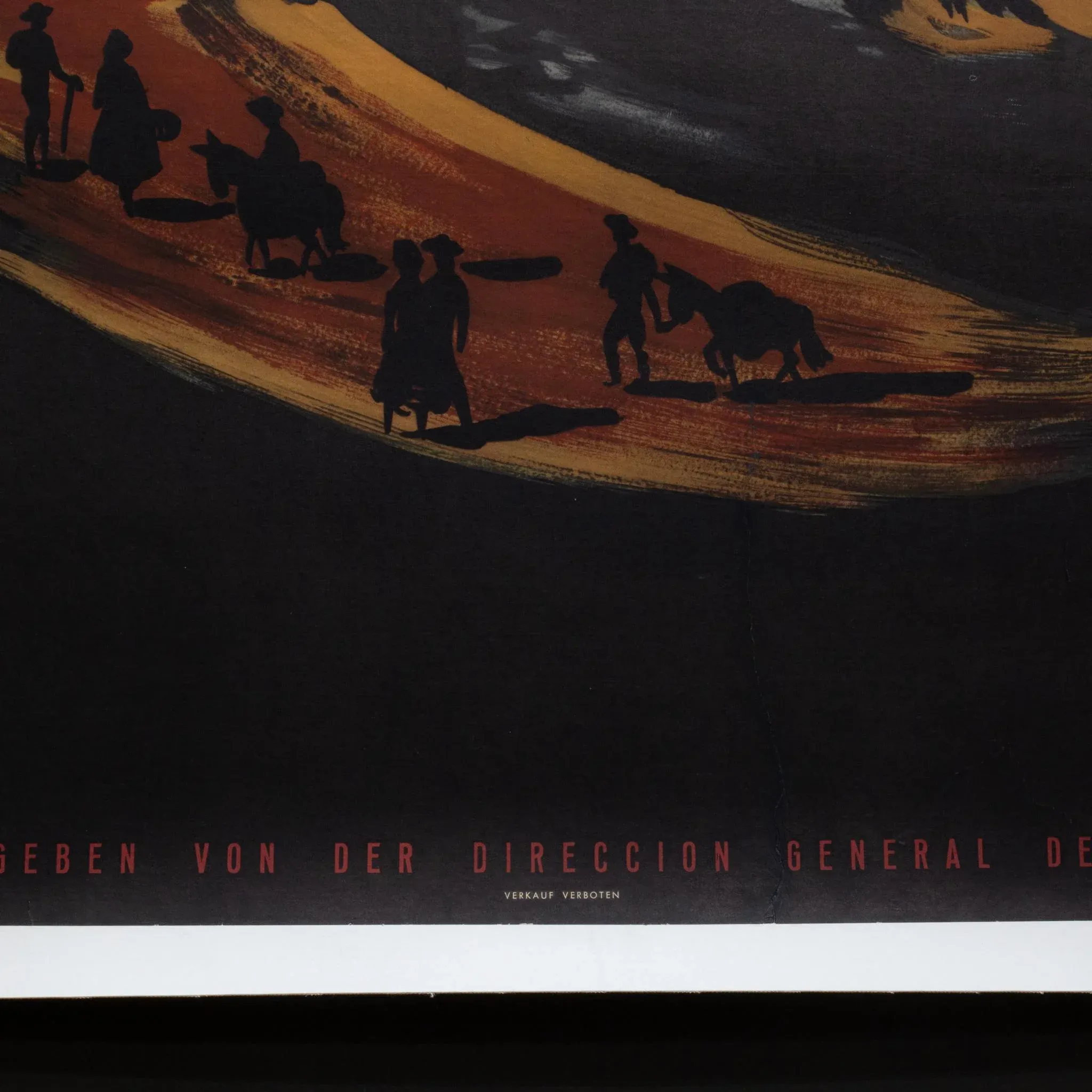 Original Vintage Lithograph German Travel Poster for Spain by Bernard Villemot c.1952