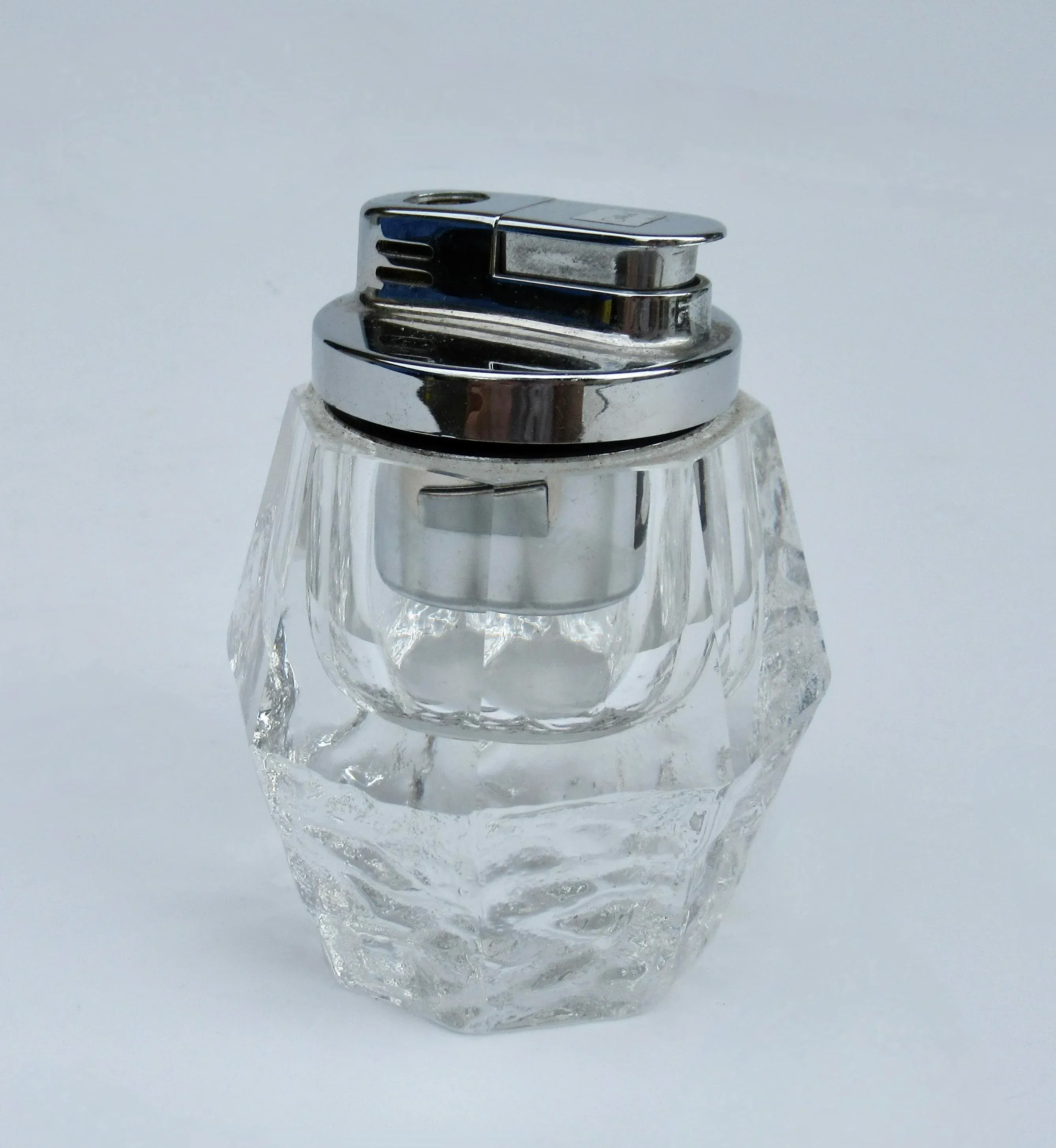 C.1960's Mid-Century Modern Crystal Faceted Iceberg Textured