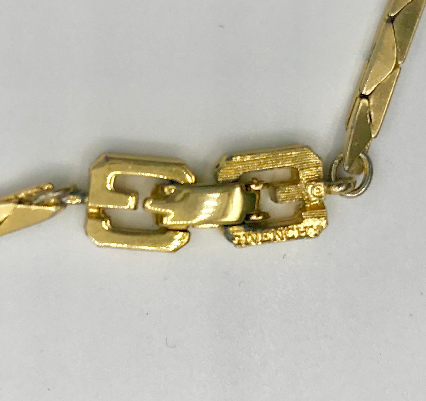 Vintage givenchy gold chain necklace top