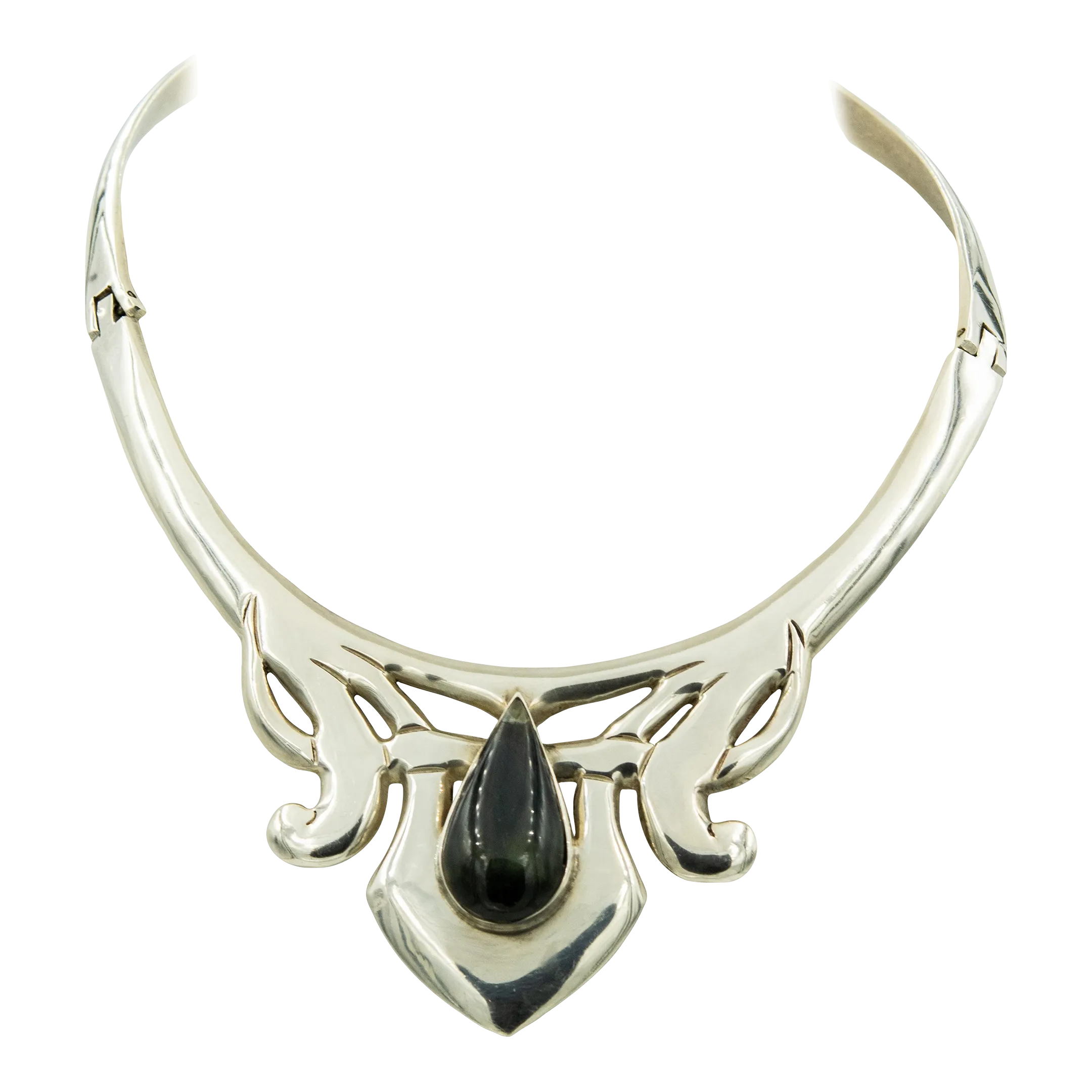 Modernist Taxco Mexican Sterling Silver Collar Necklace by