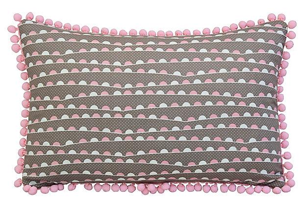 Pink pom pom pillow clearance