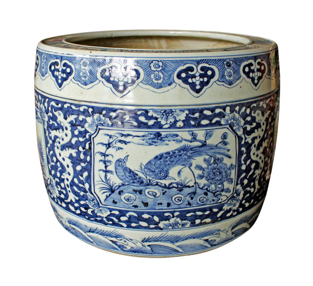 Vintage Chinese Blue & White Porcelain Planter Chairish