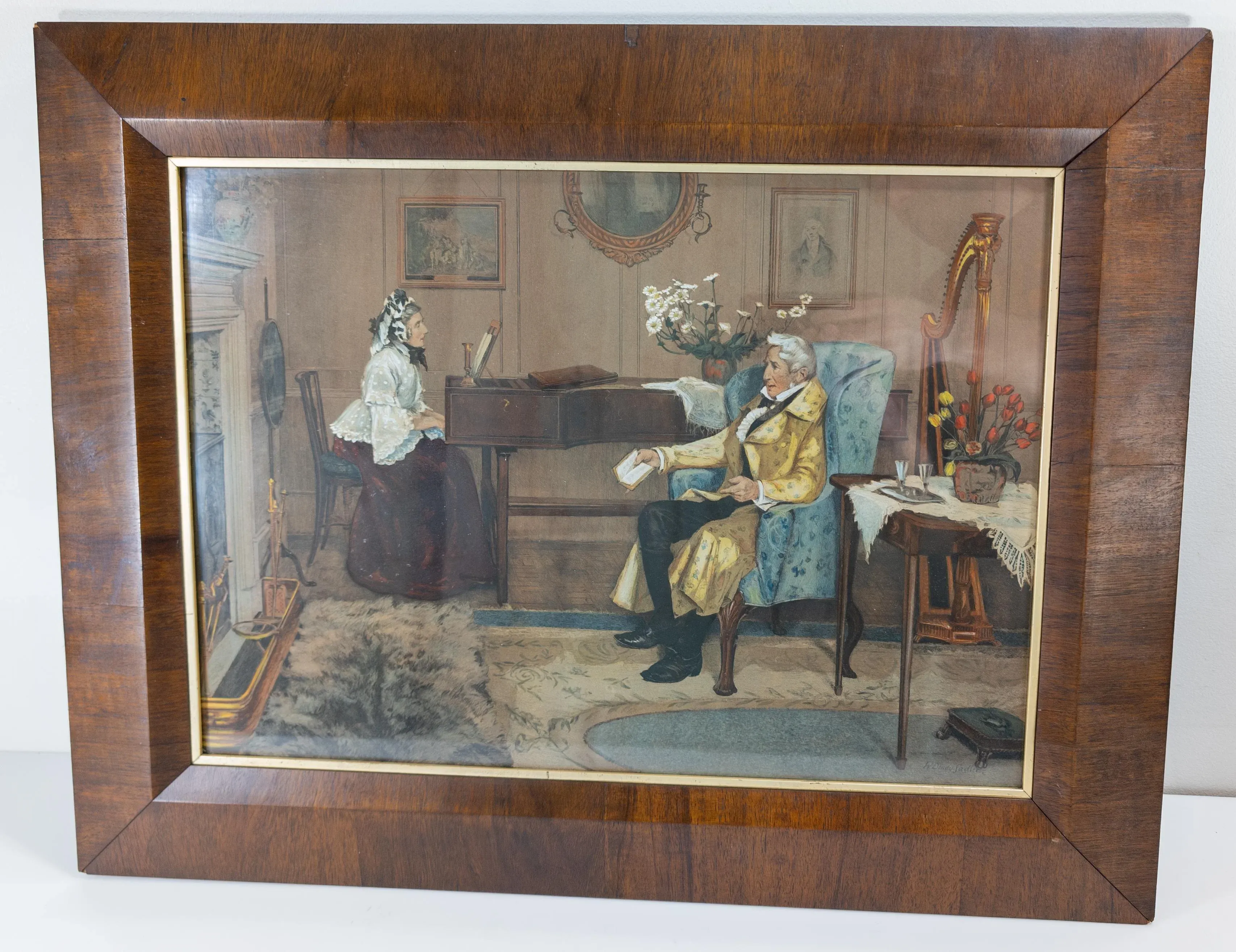 19th Century English Hand Colored Etching Engraving Print After
