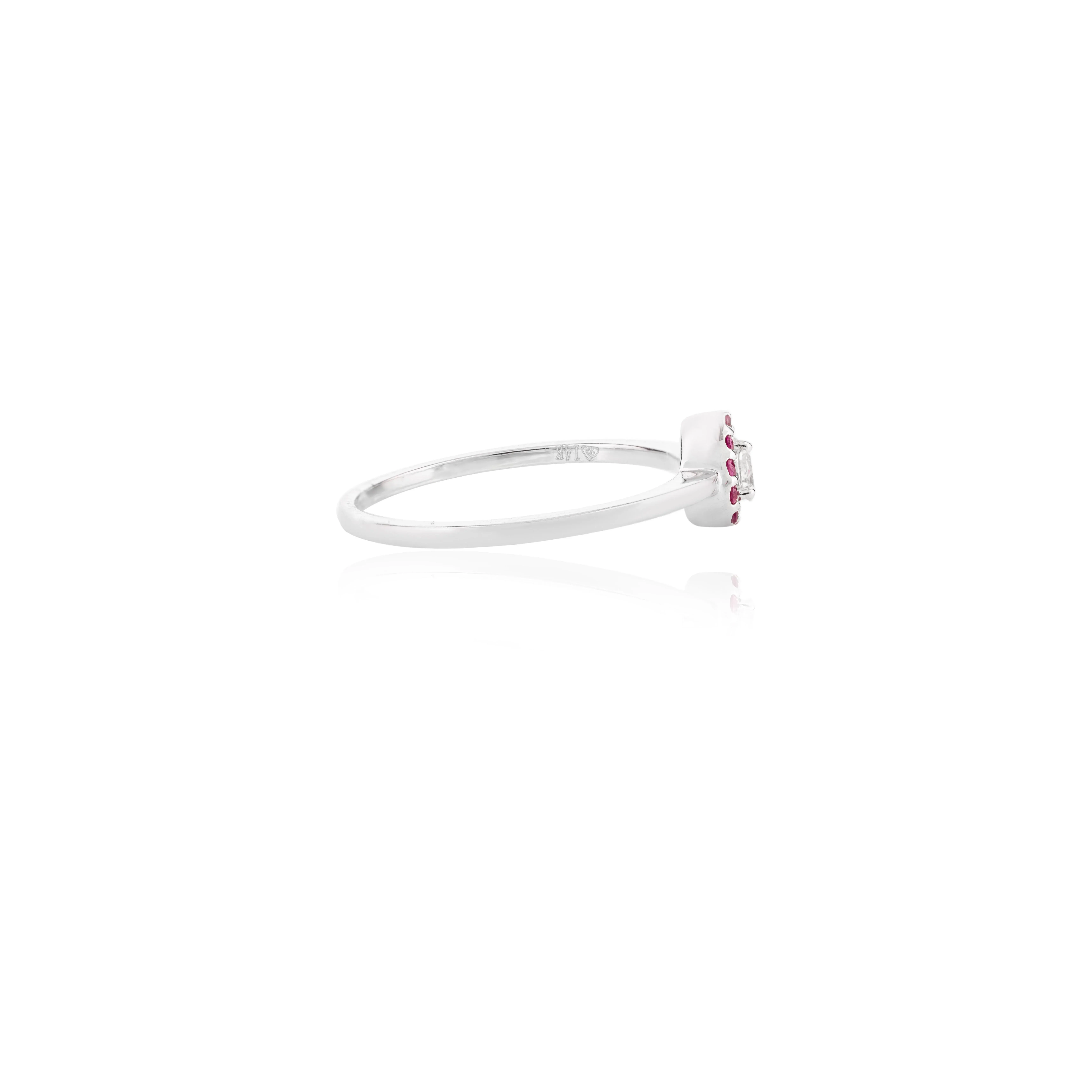 14k Gold Pear Cut Diamond Halo Ruby Dainty Ring Size 7
