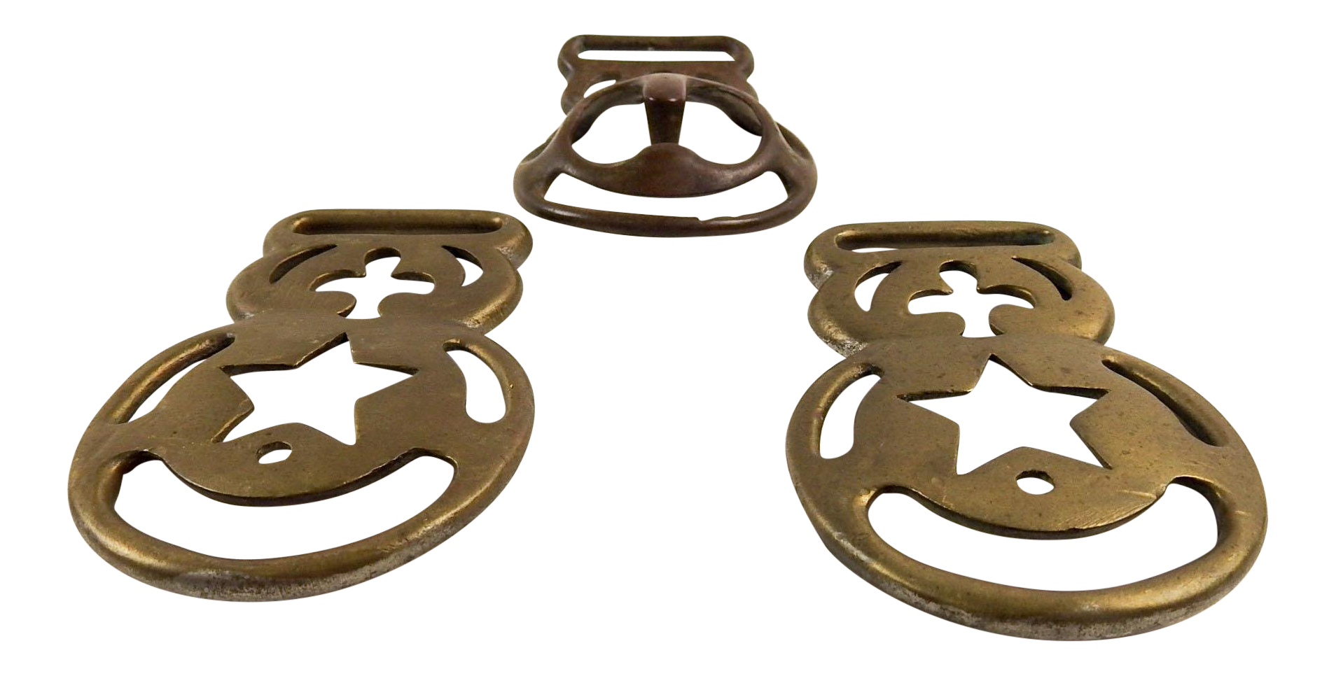 Antique Brass Horse Harness Buckles Set of 3 Chairish