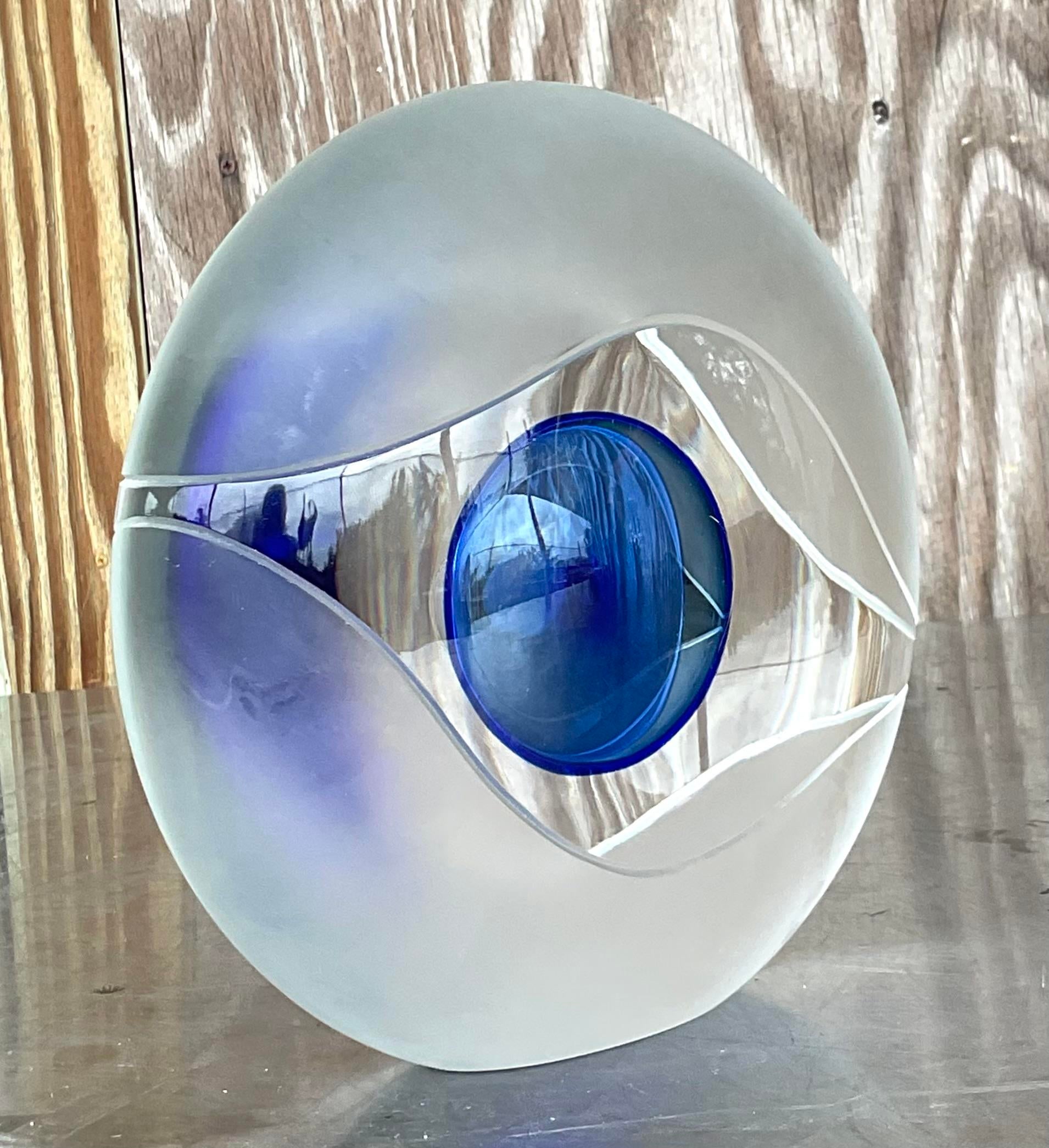 アートガラス バードオブジェ⭐︎ビザッツァ ヴェトロ 1992 Vintage Boho 1992 Signed Murano Bisazza Vetro Art Glass