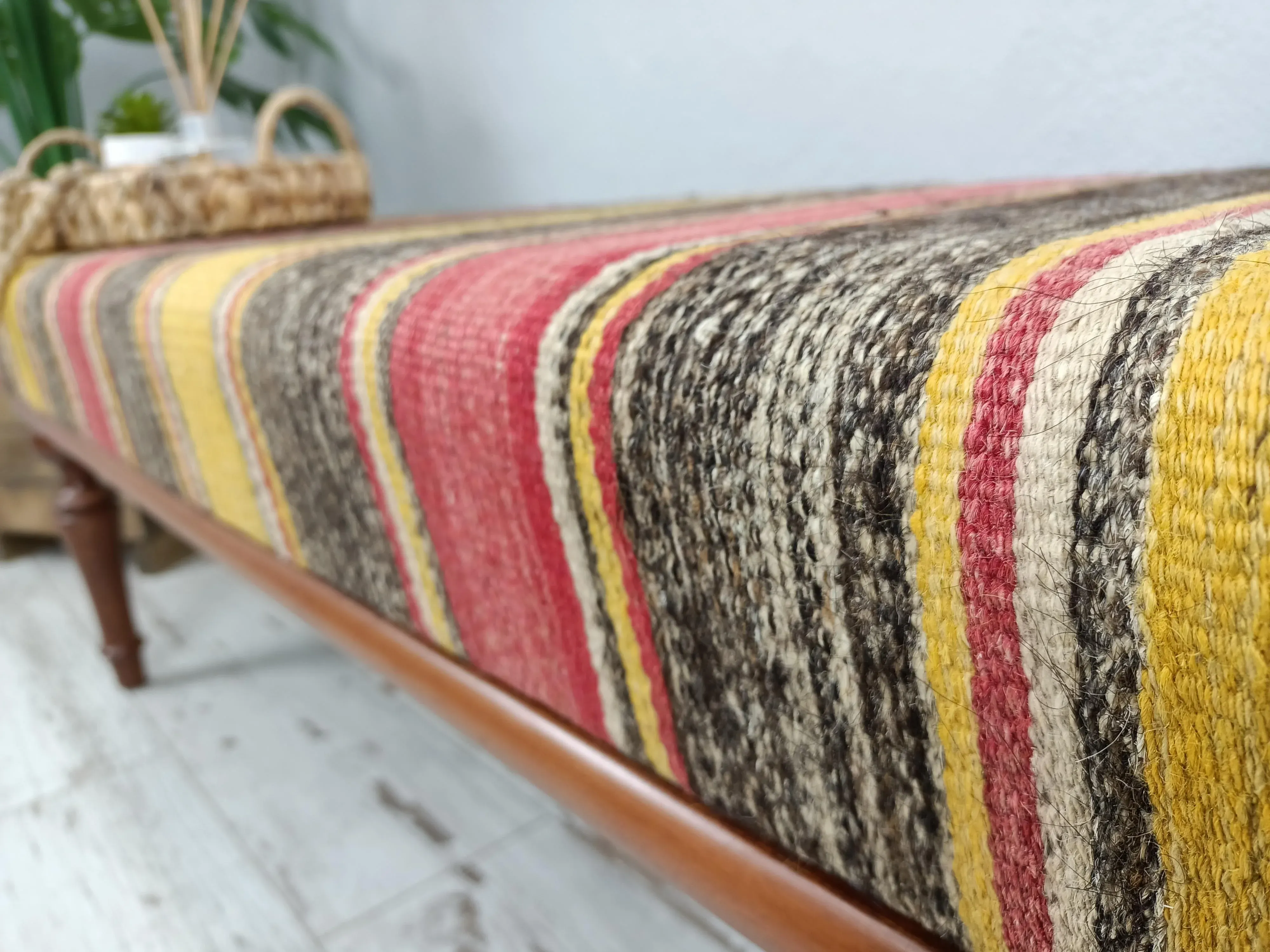 Handmade Kilim Rug Pouffe Ottoman Bench