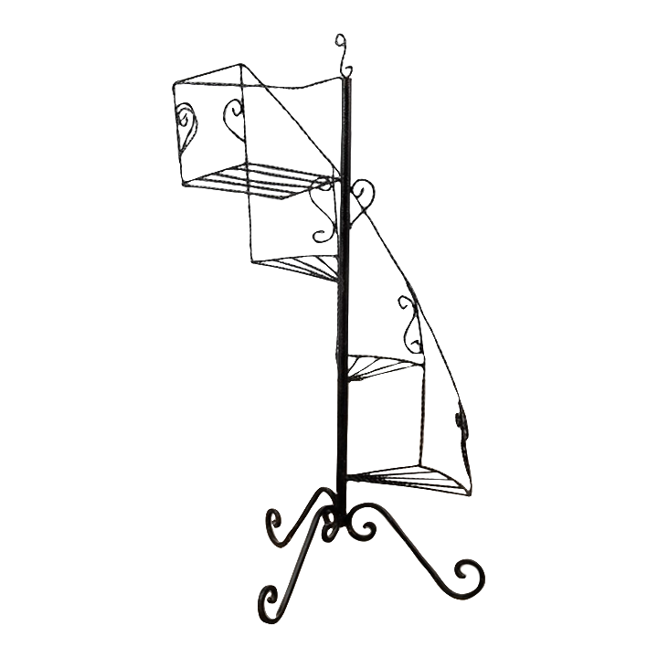 Mid Century Modern Outdoor Indoor Plant Stand Garden Metal Wrought Iron