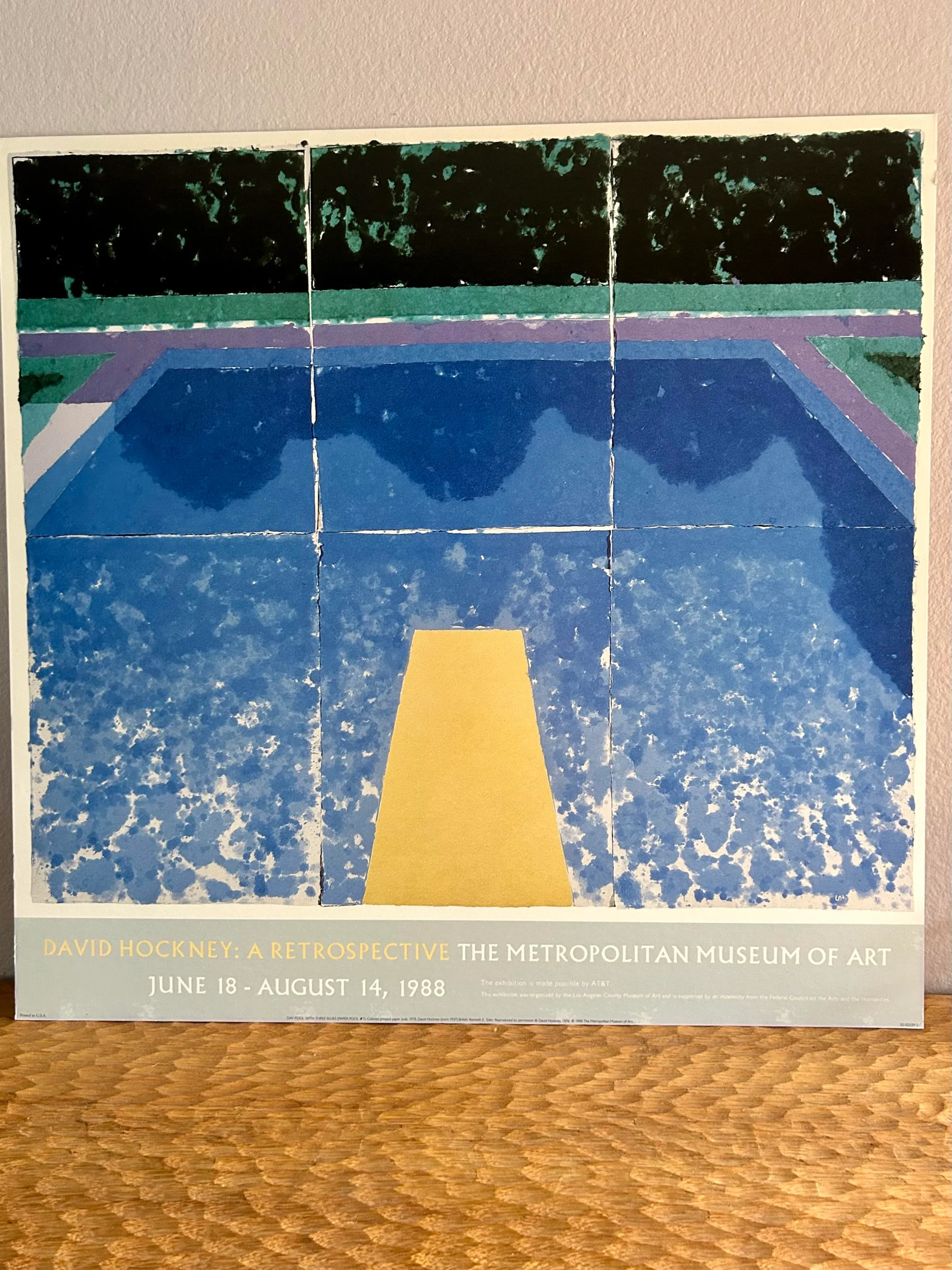 ◇デビッド・ホックニー[Day Pool With Three Blues]ポスター