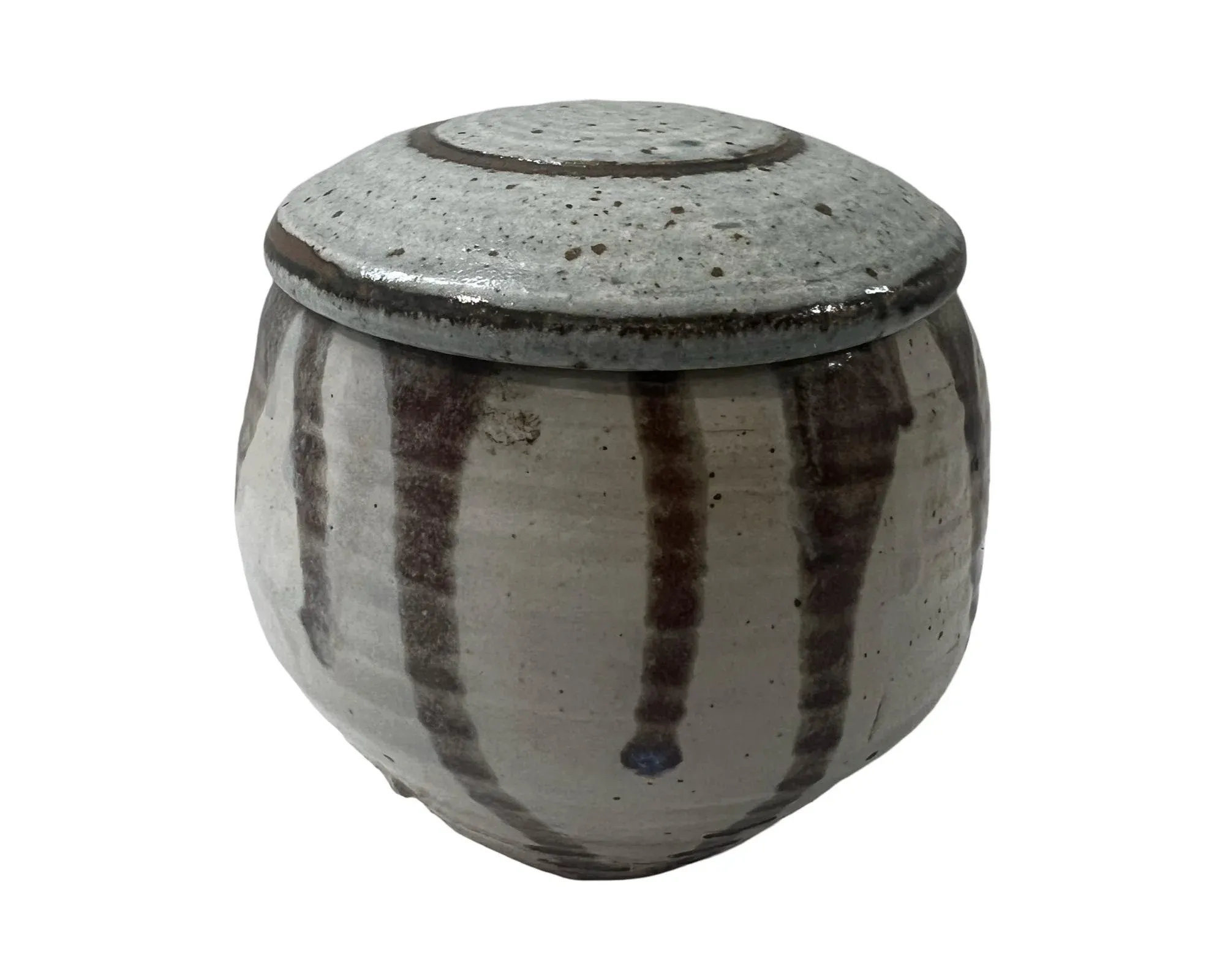 Vintage Mid Century Modern Pottery Lidded Jar Ceramic Studio Pottery 1960s