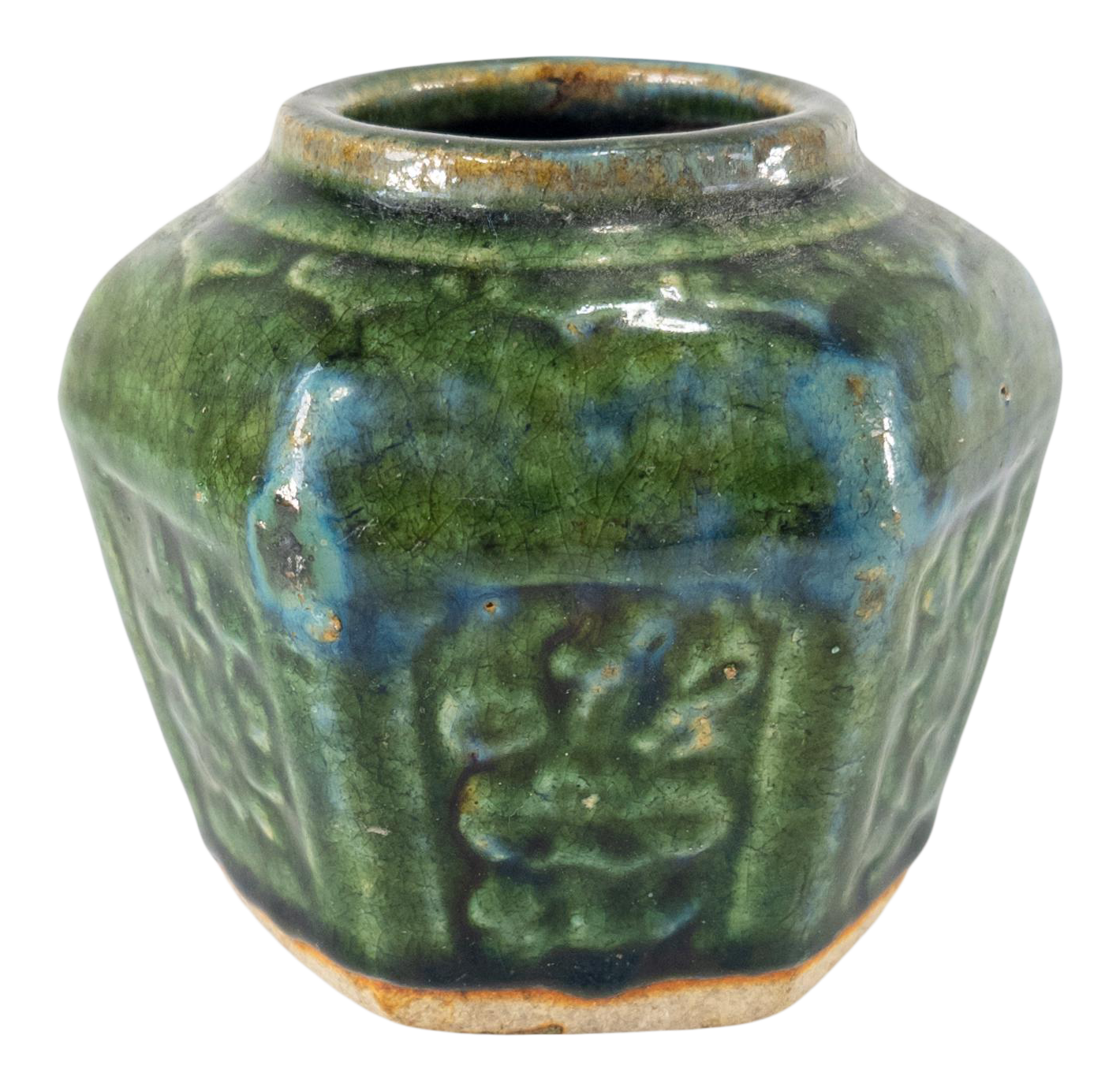 Early 20th Century Chinese Green Glazed Pottery Vessel Ginger Jar