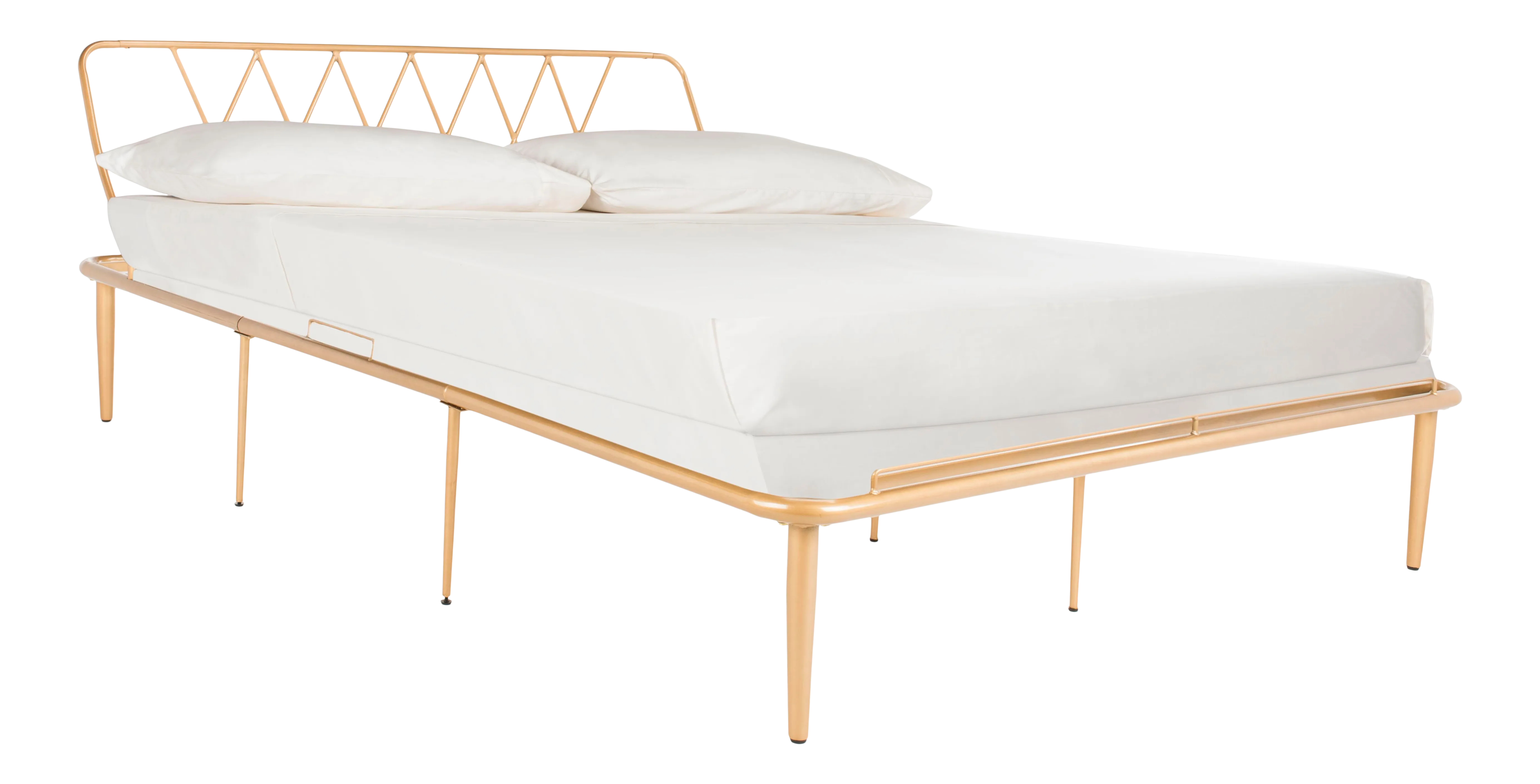 Wire Bed in Gold in Queen Chairish
