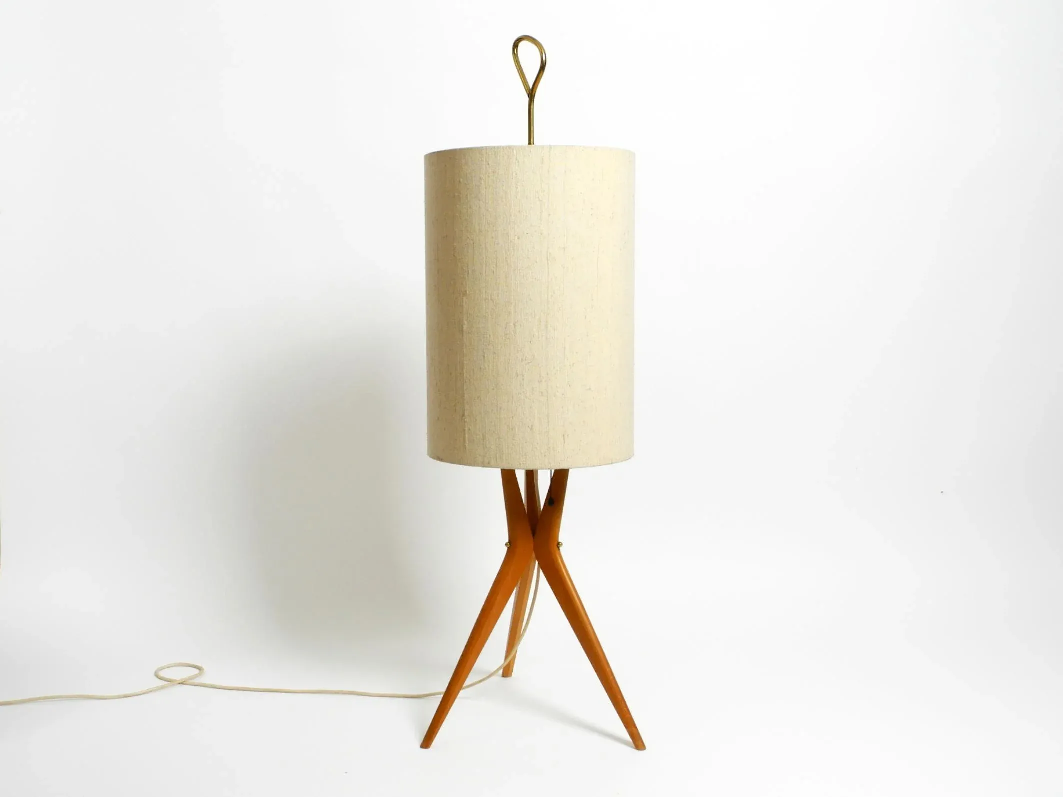 Mid-Century Modern Tripod Floor Lamp in Walnut, 1950s
