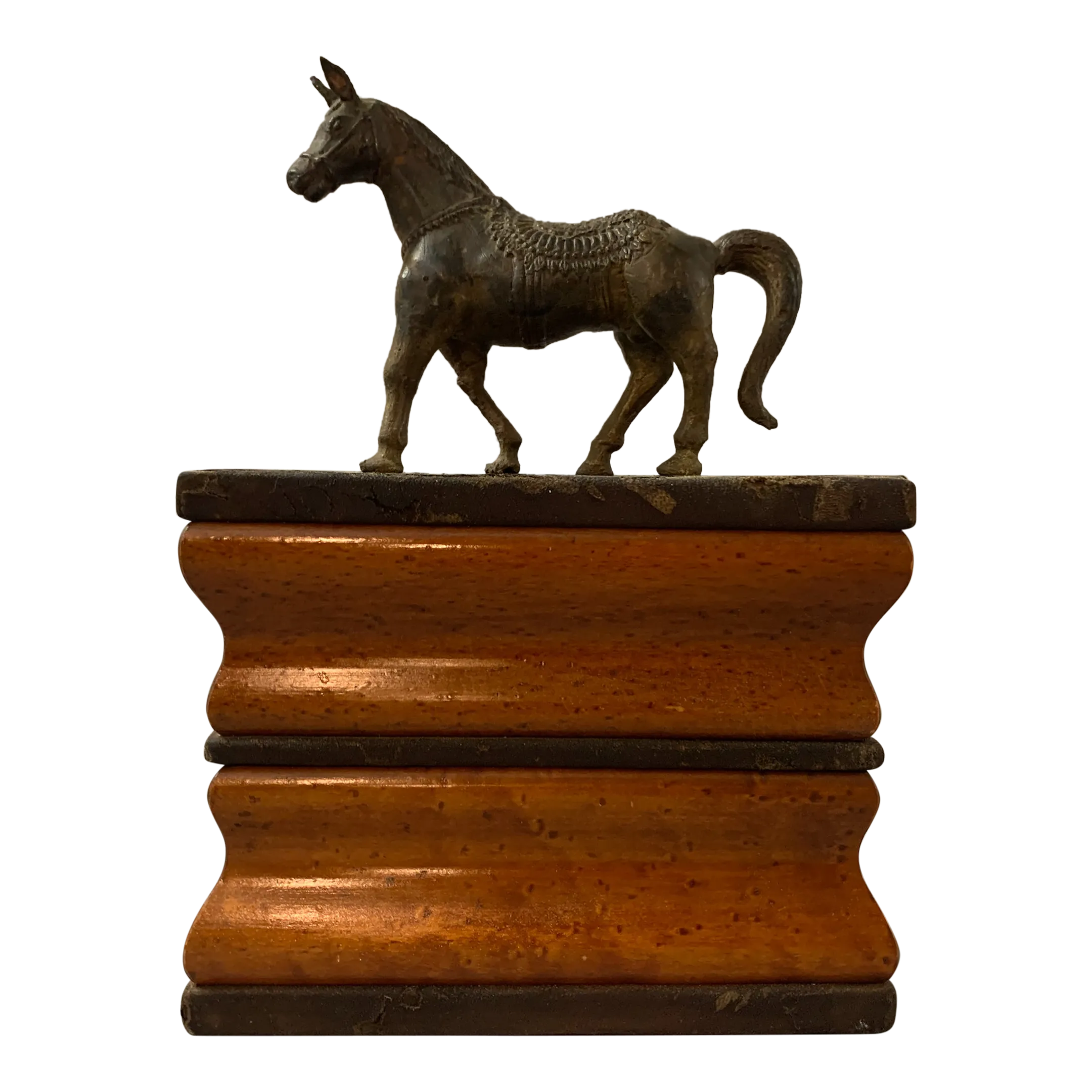 1940s Horse on Pedestal Objet d\'Art