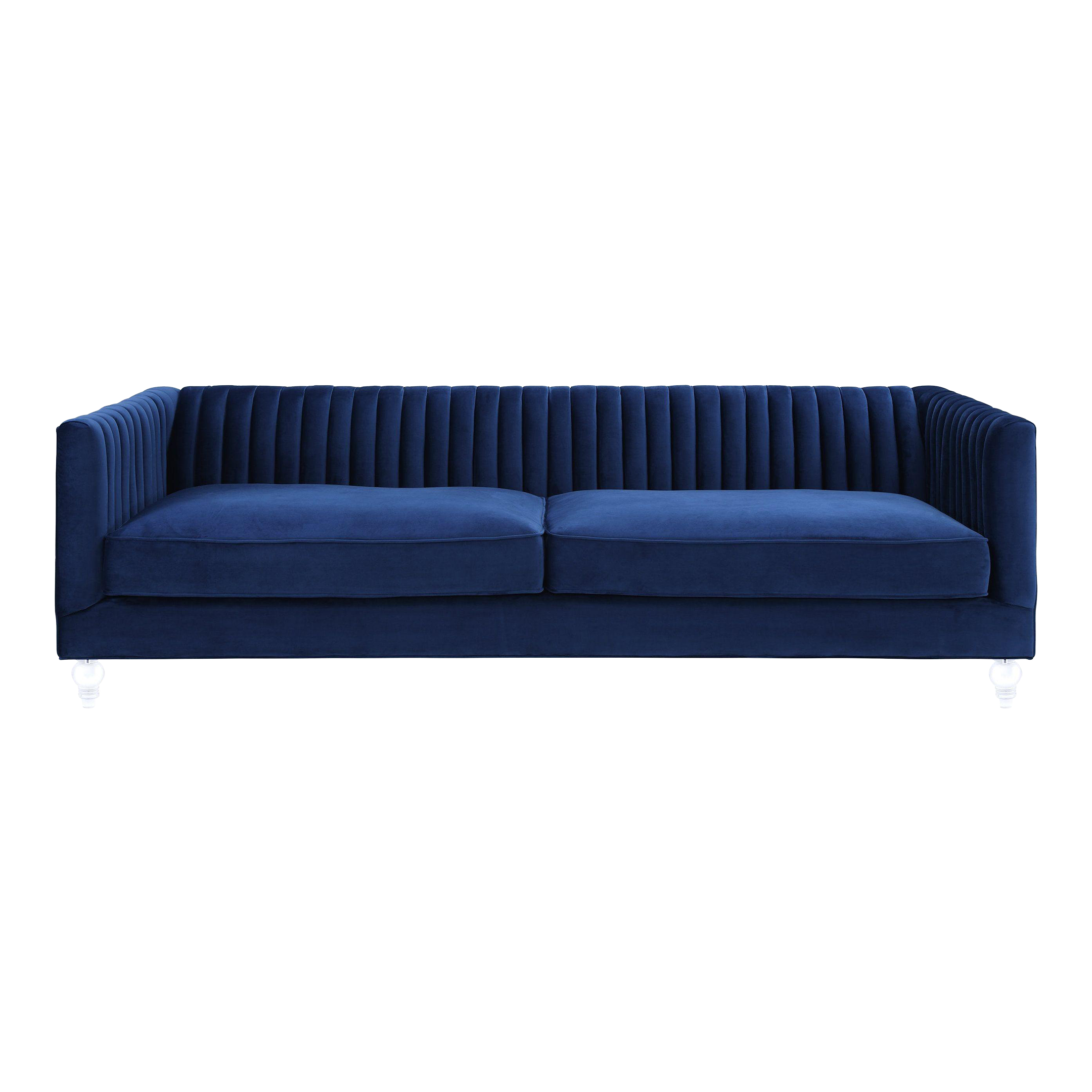 Aviator Navy Velvet Sofa Chairish