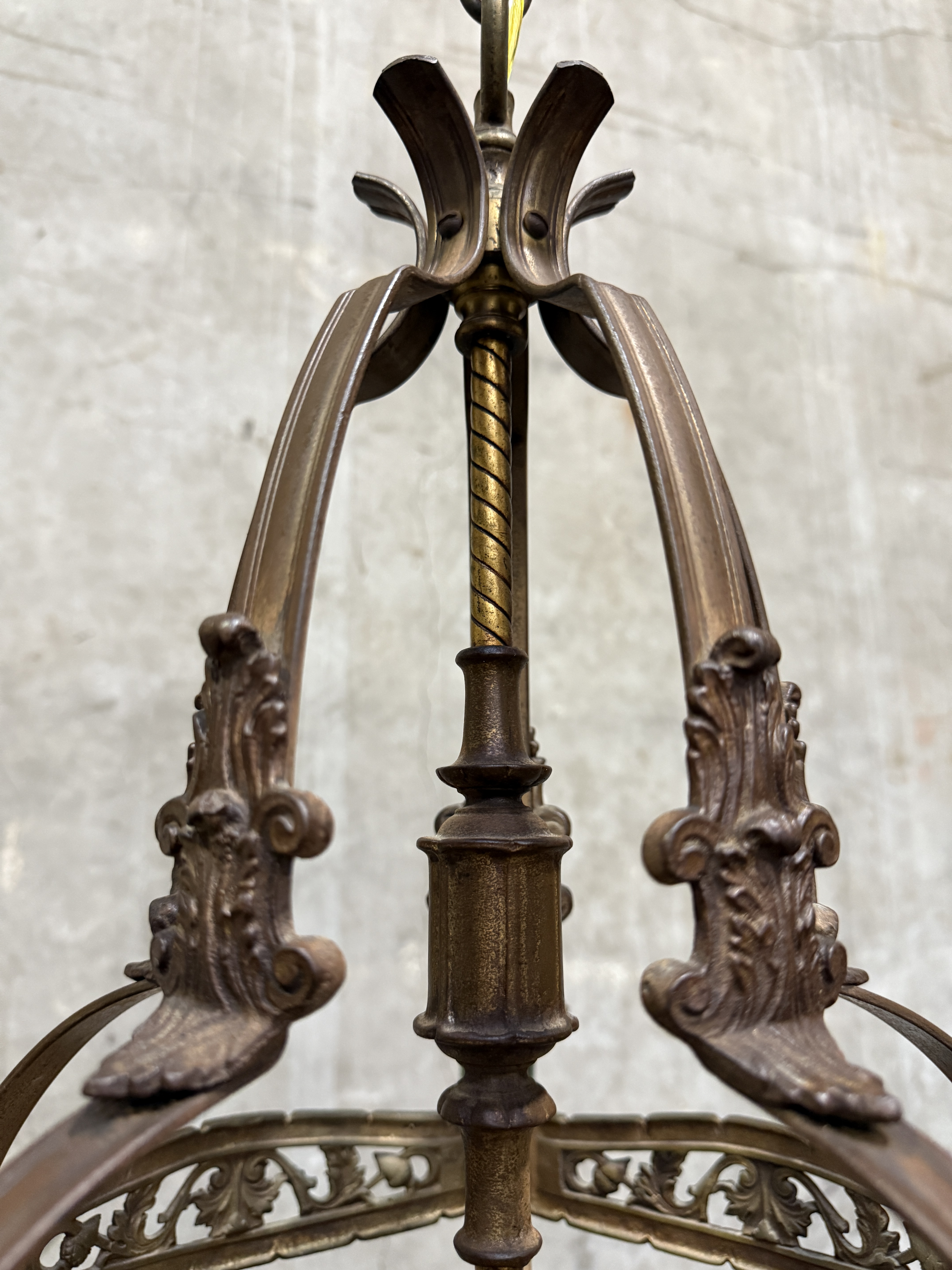 1920s Spanish Revival / Gothic Revival Cast Iron Chandelier – 4  display picture 1