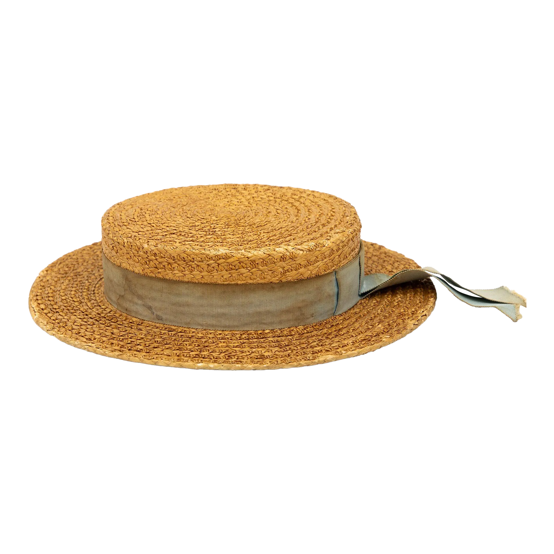 Harbor Hat With Blue Scalloped Ribbon