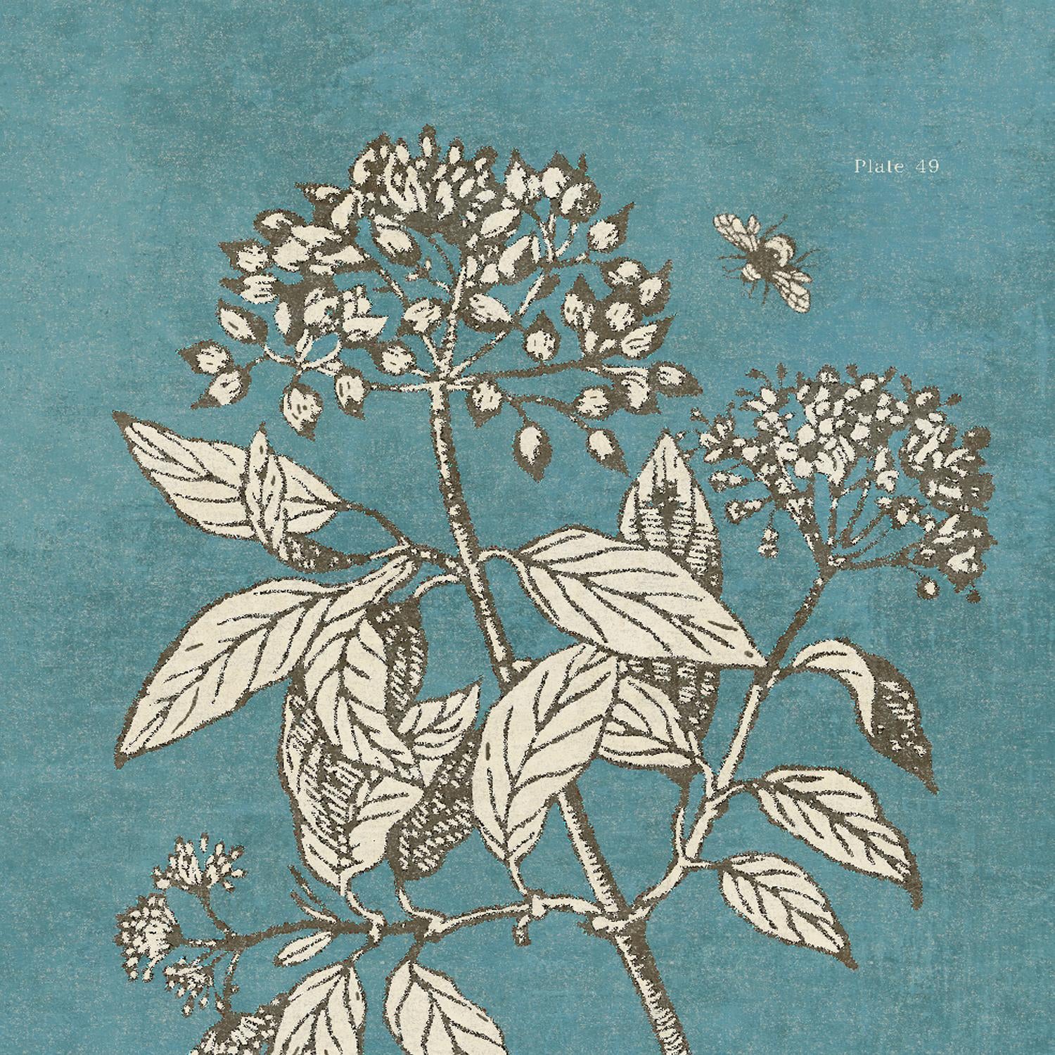 Vintage Blue Botanical Art Print Reproduction (4), Framed | Chairish