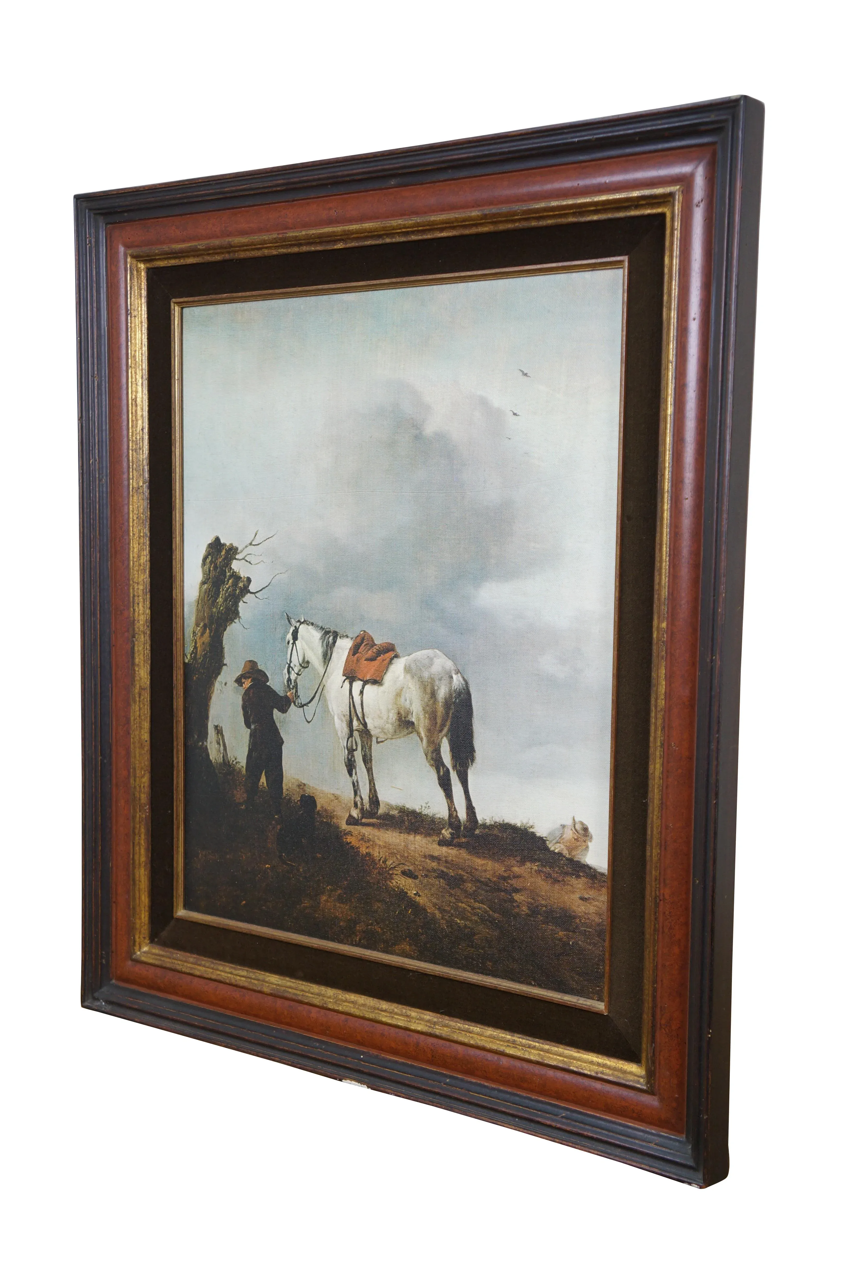 オマージュアート　白馬 Mid 20th Century The Grey Horse De Schimmel Print on Board After