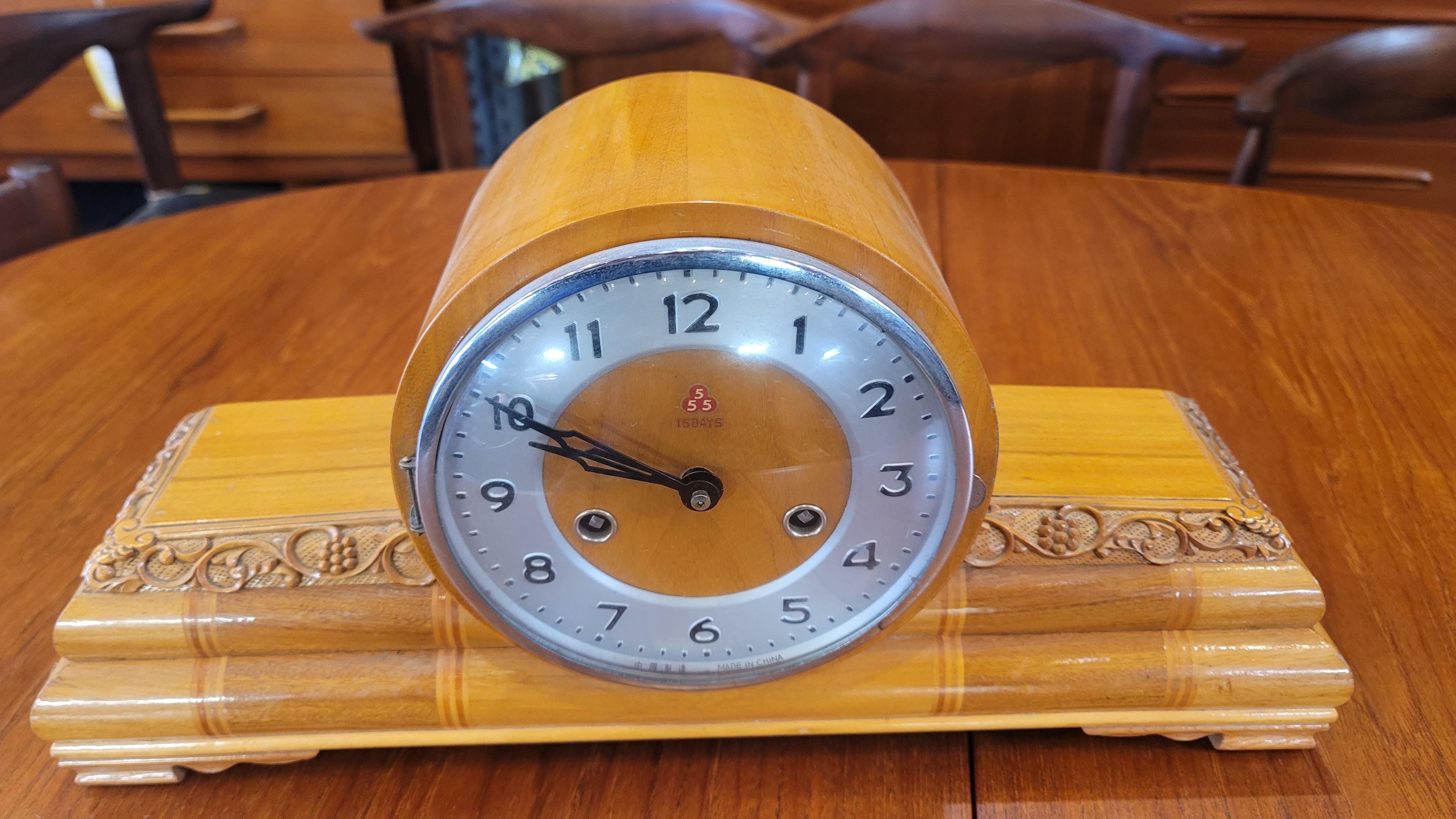 1940s Art Deco Mantle Clock 555 Striking Working! | Chairish