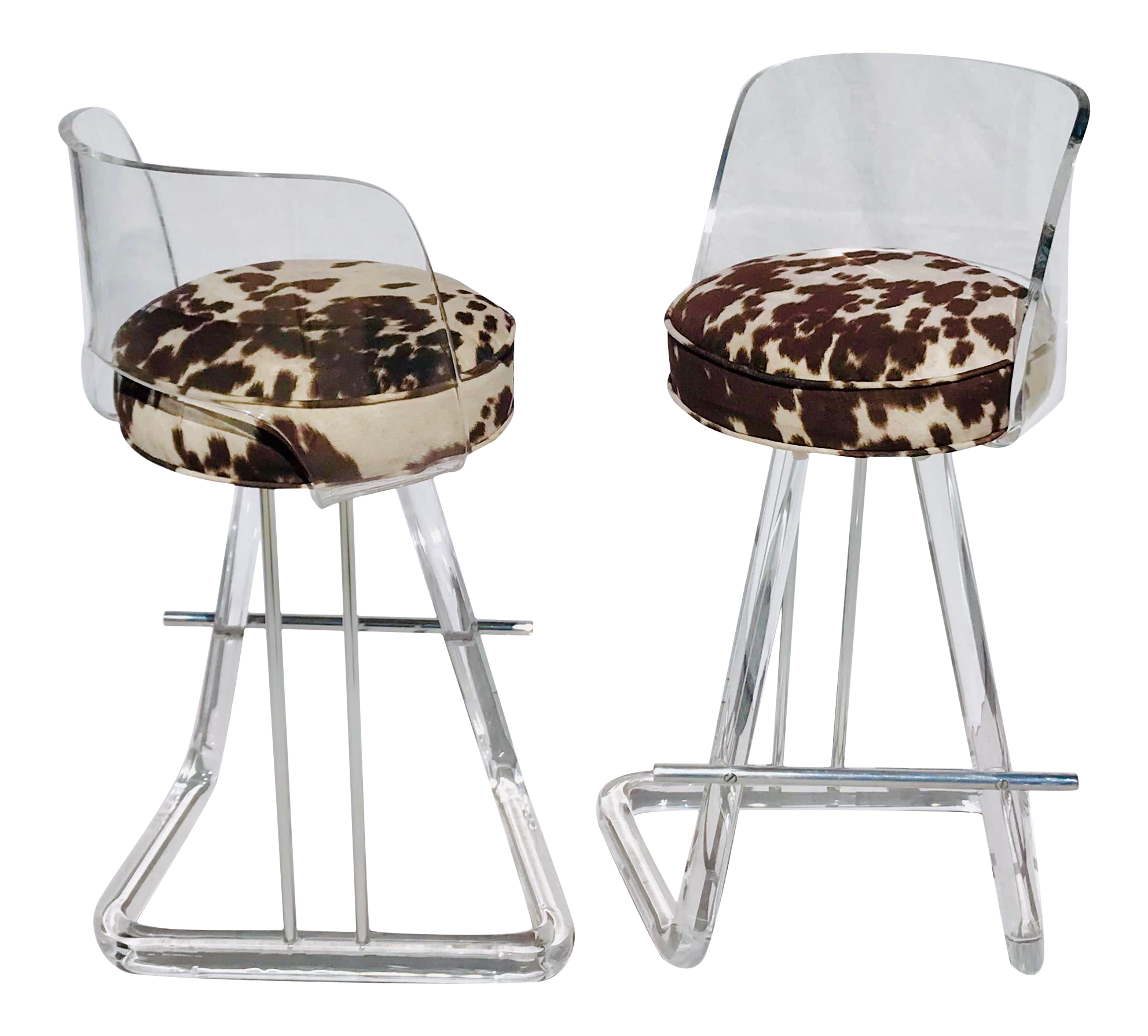 Swivel Vintage Acrylic Barstools A Pair Chairish