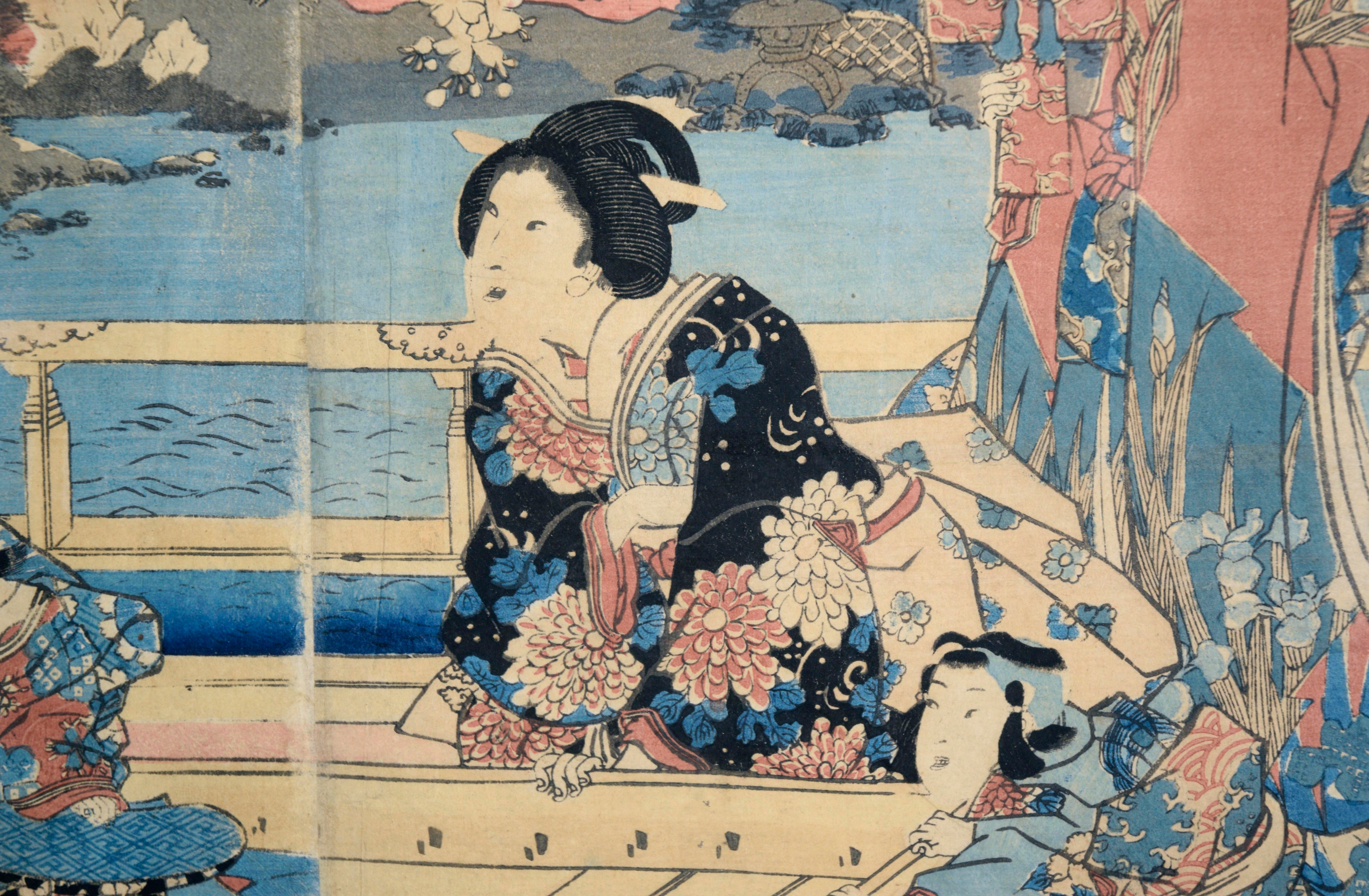 版画 pon mana Woodblock Prints X 3 Japan Pagoda of Horyuji Temple