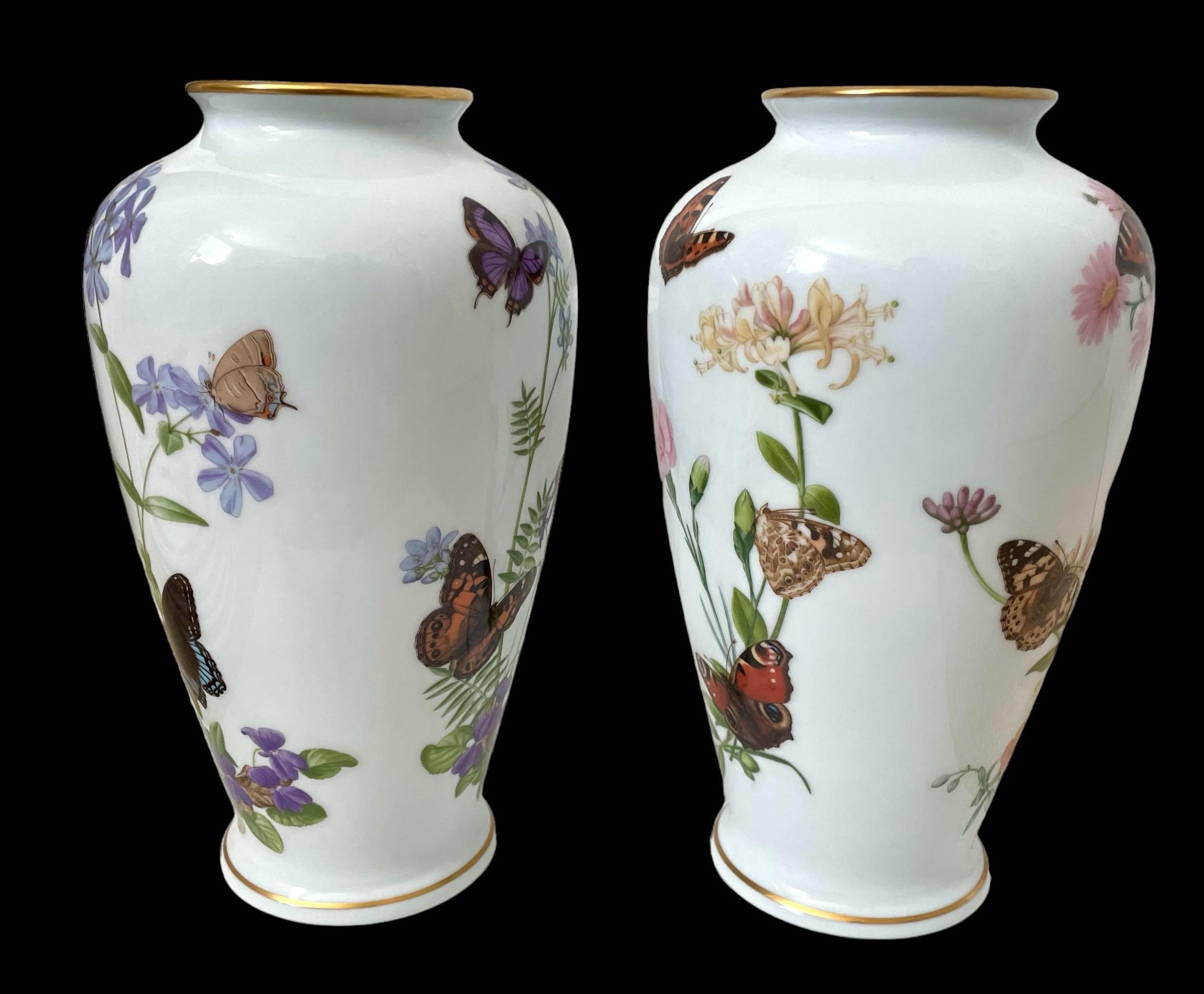 Franklin Porcelain the Meadowland Butterfly Vase John Wilkinson